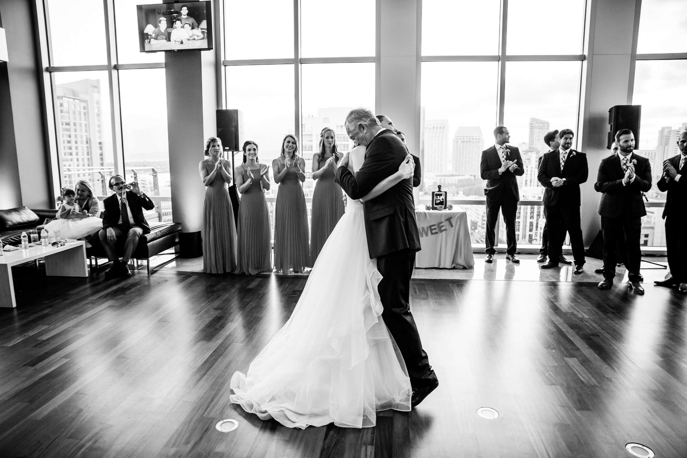Father, Daughter Dance, Father of the Bride, Black and White photo at The Ultimate Skybox Wedding, Sophie and Tomas Wedding Photo #262846 by True Photography