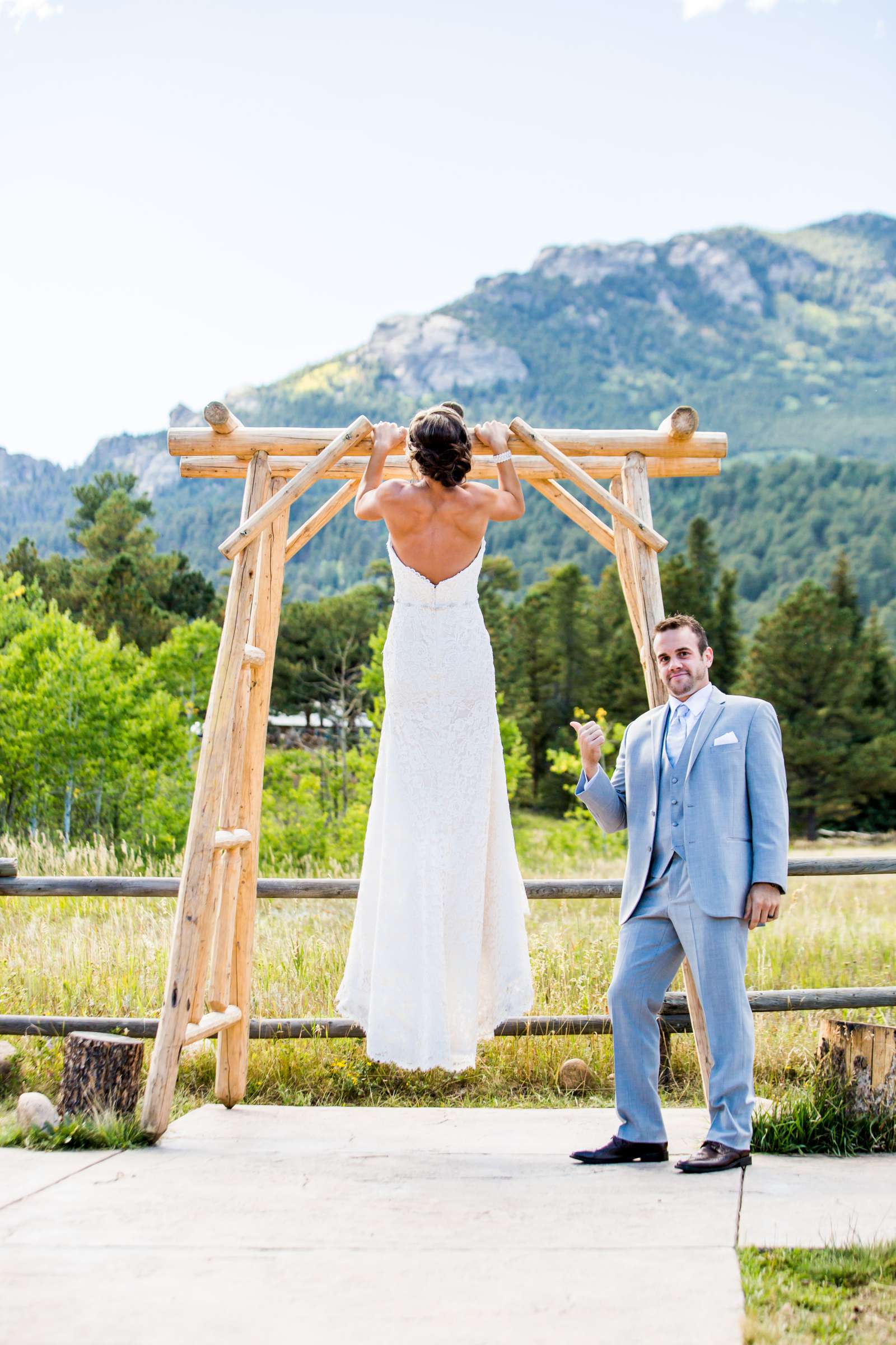 Funny moment at Wild Basin Lodge Wedding, Mary-Ashtin and Brian Wedding Photo #262869 by True Photography
