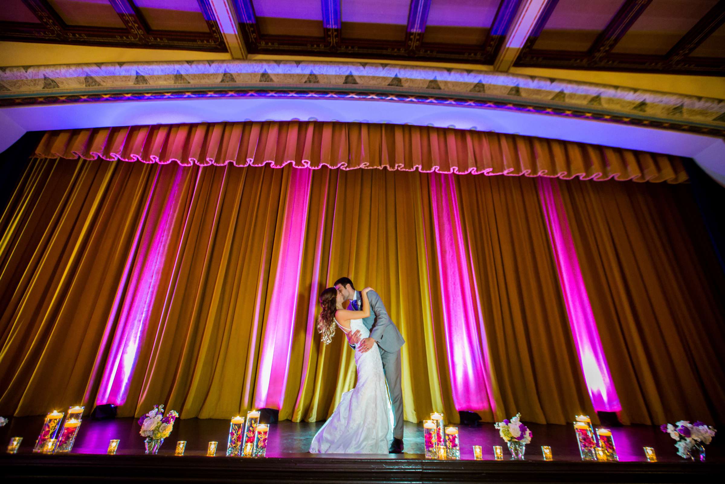 Pink colors, Romantic moment at The Prado Wedding coordinated by First Comes Love Weddings & Events, Alex and Greg Wedding Photo #1 by True Photography
