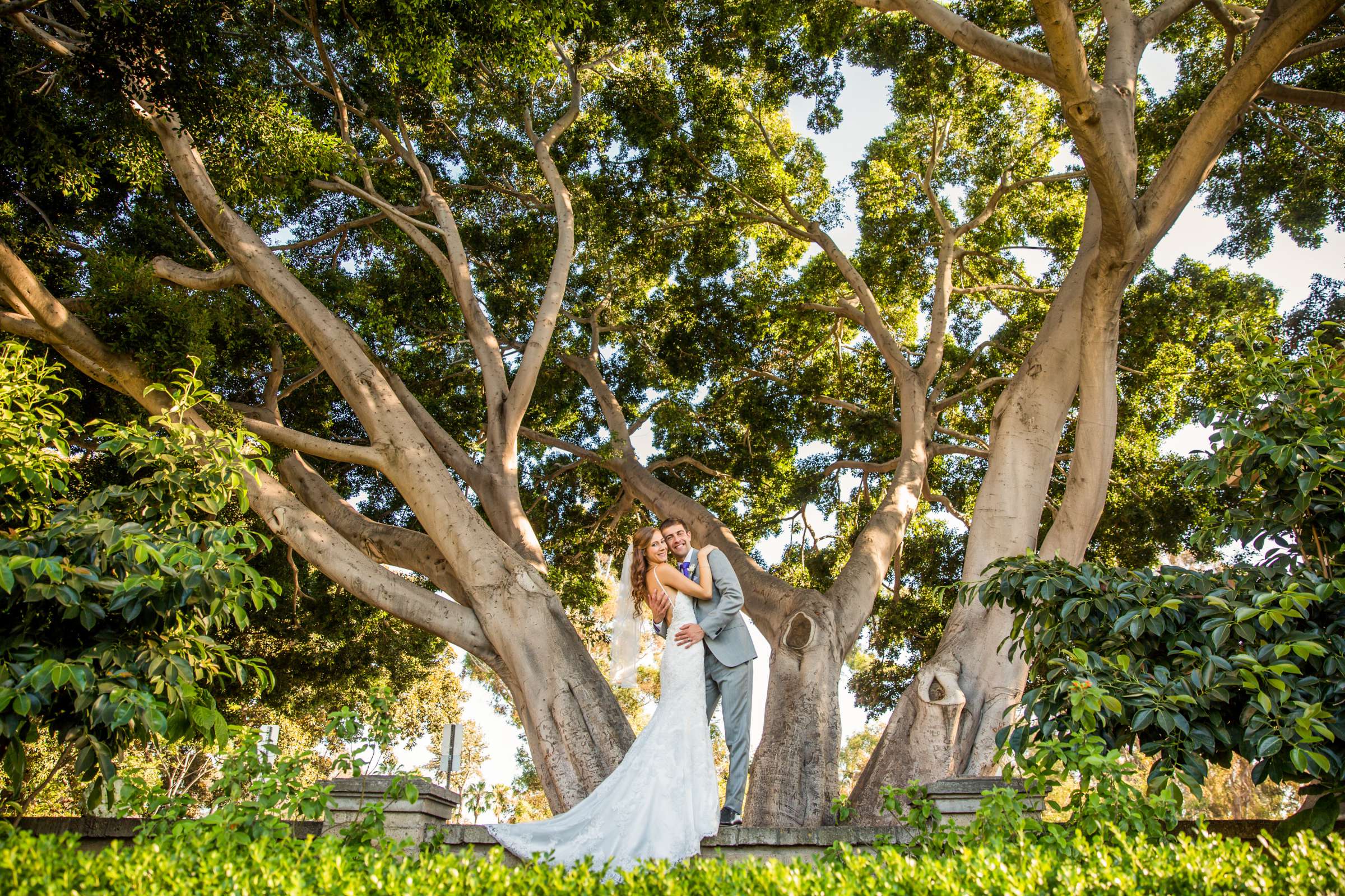 Bride and Groom, Stylized Portrait at The Prado Wedding coordinated by First Comes Love Weddings & Events, Alex and Greg Wedding Photo #13 by True Photography