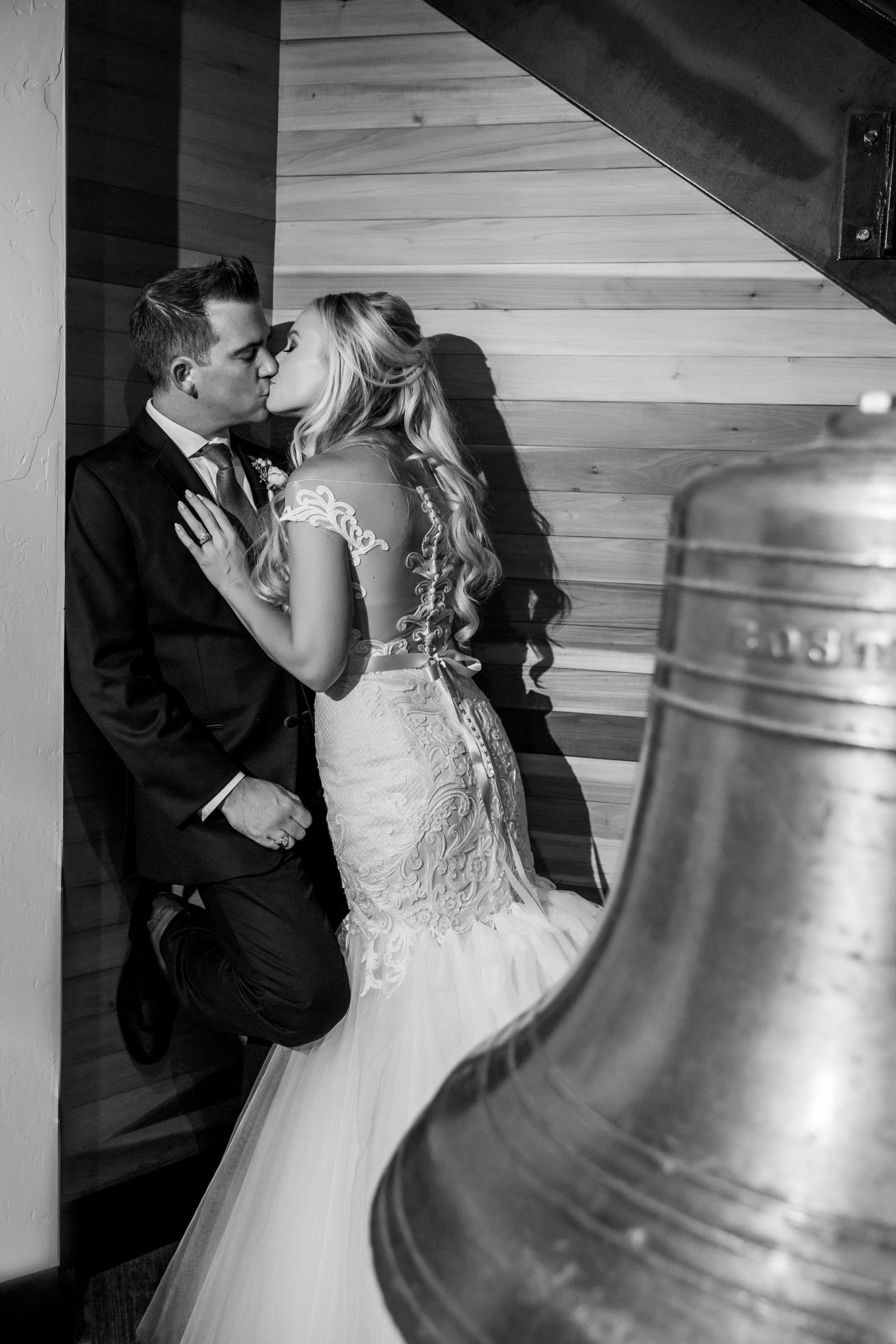 Romantic moment, Bride and Groom, Black and White photo at Tom Ham's Lighthouse Wedding, Kimberly and Joshua Wedding Photo #263884 by True Photography