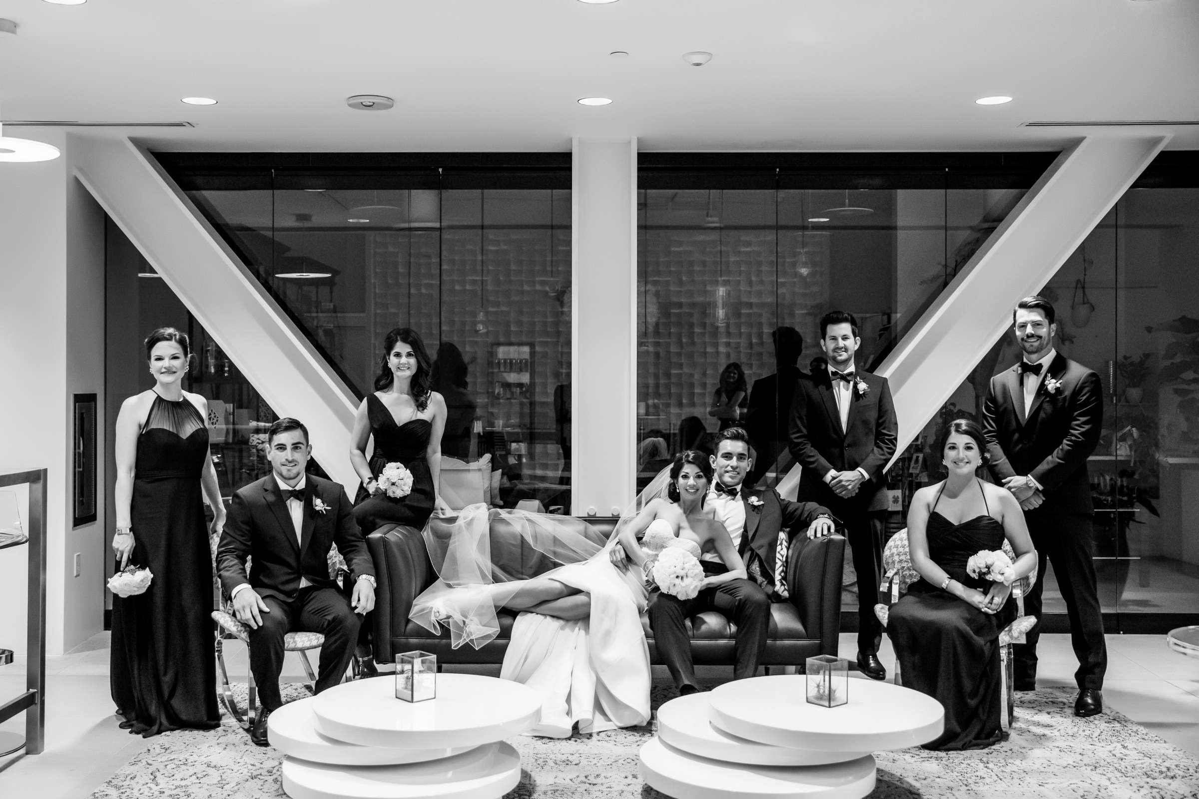 Bridal Party, Stylized Portrait at The Ultimate Skybox Wedding coordinated by Creative Affairs Inc, Jessica and Adrian Wedding Photo #275748 by True Photography