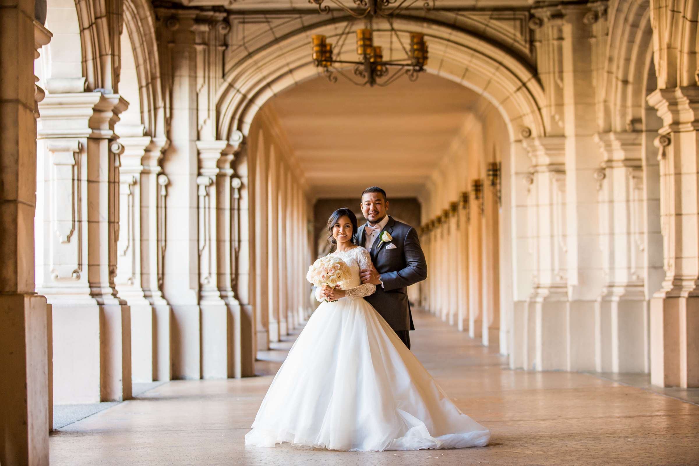Formal Portrait, Bride and Groom at San Diego Museum of Art Wedding coordinated by Lavish Weddings, Ruby and Shaun Wedding Photo #279523 by True Photography