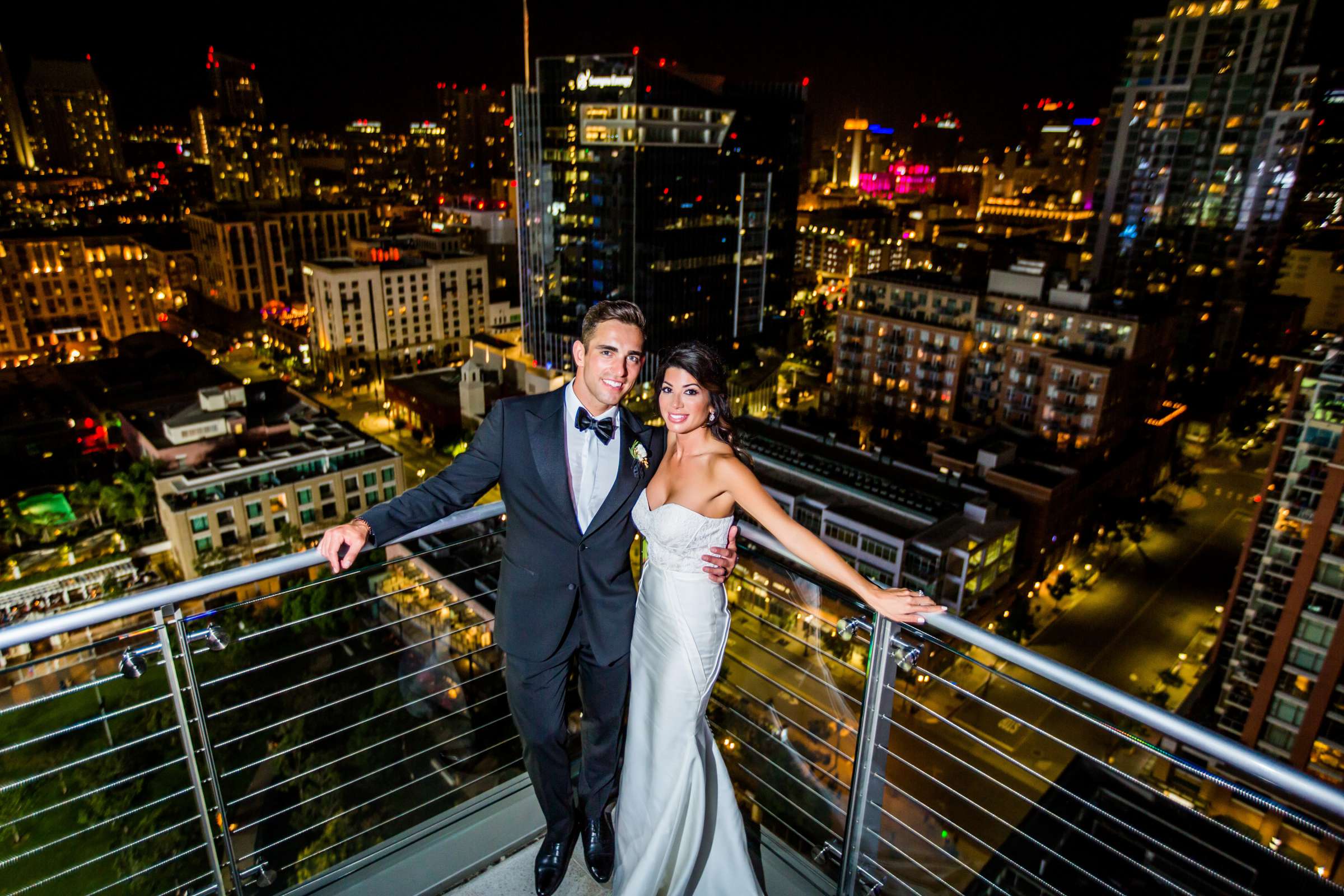Night Shot, Stylized Portrait at The Ultimate Skybox Wedding coordinated by Creative Affairs Inc, Jessica and Adrian Wedding Photo #279926 by True Photography