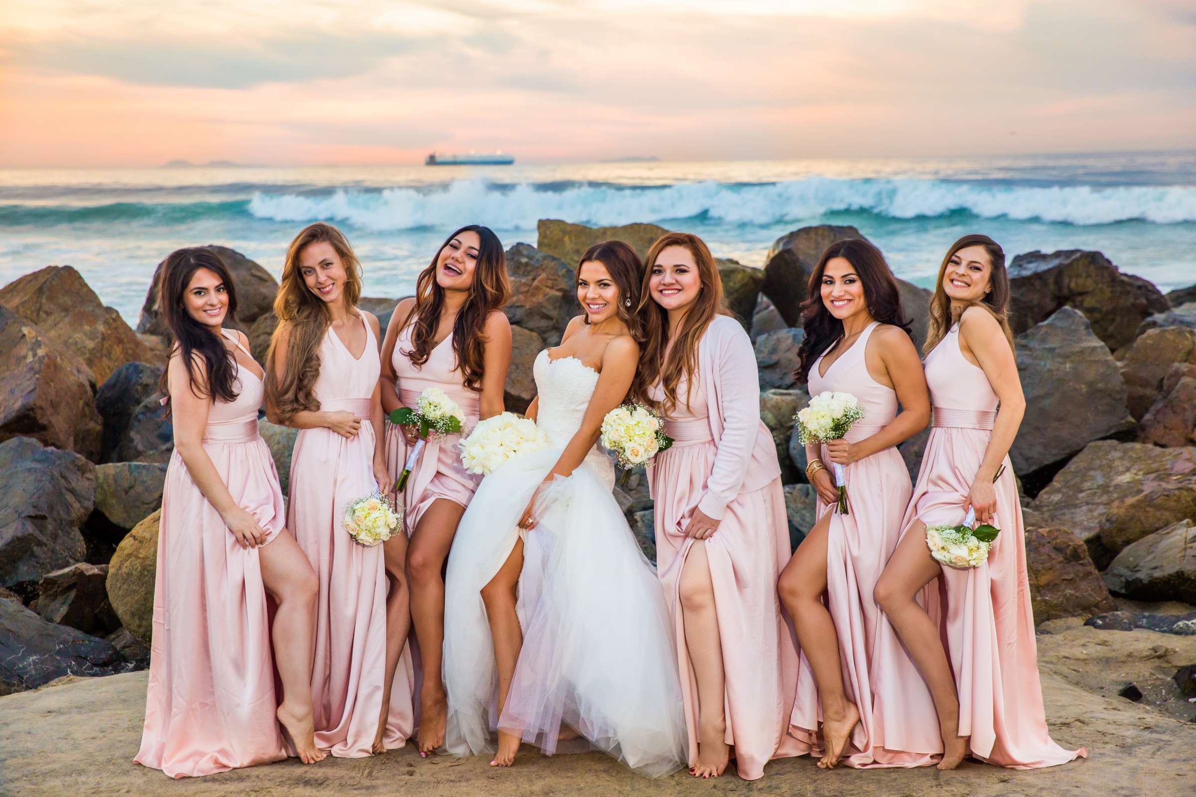 Bridal Party, Beach at Star of the Sea Event Center Wedding, Karla and Jaime Wedding Photo #11 by True Photography