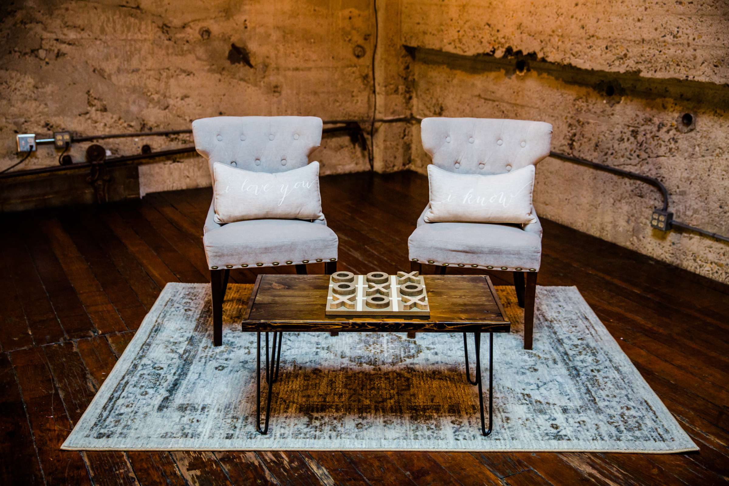 Lounge Furniture at Luce Loft Wedding coordinated by Hannah Smith Events, Chelsea and Brandon Wedding Photo #125 by True Photography