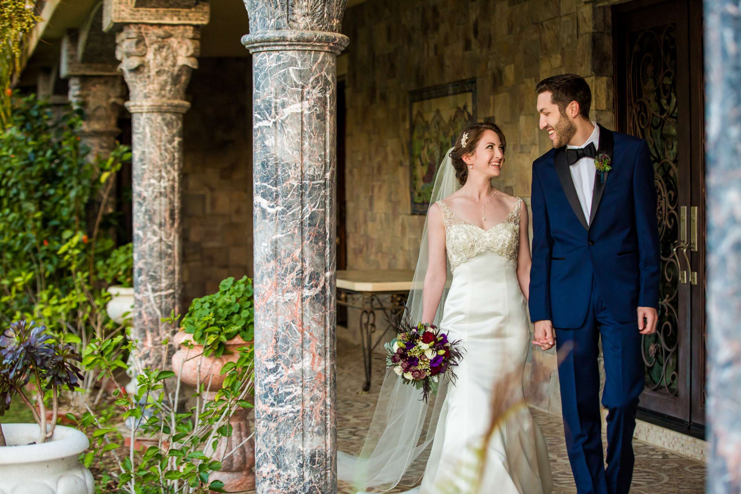 Bride and Groom at Hearst Castle Wedding, Hanah and Wesley Wedding Photo #3 by True Photography