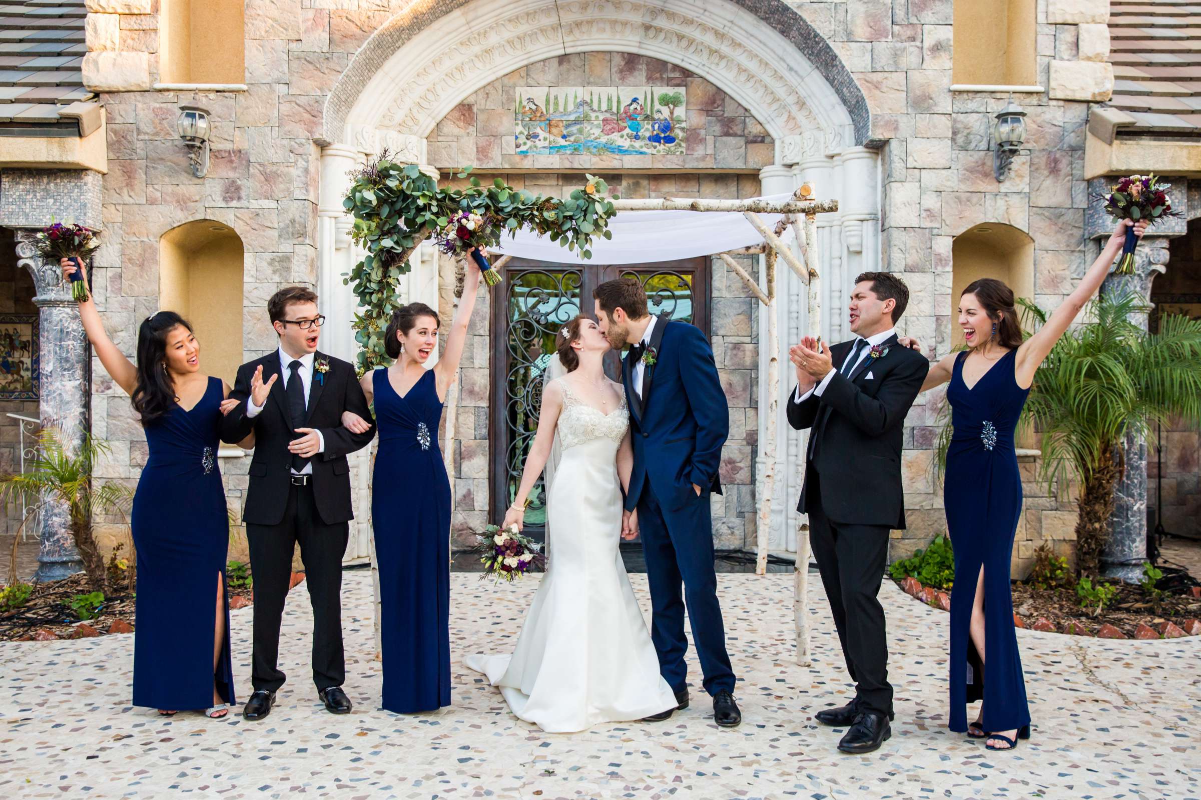 Classical moment, Bridal Party at Hearst Castle Wedding, Hanah and Wesley Wedding Photo #14 by True Photography