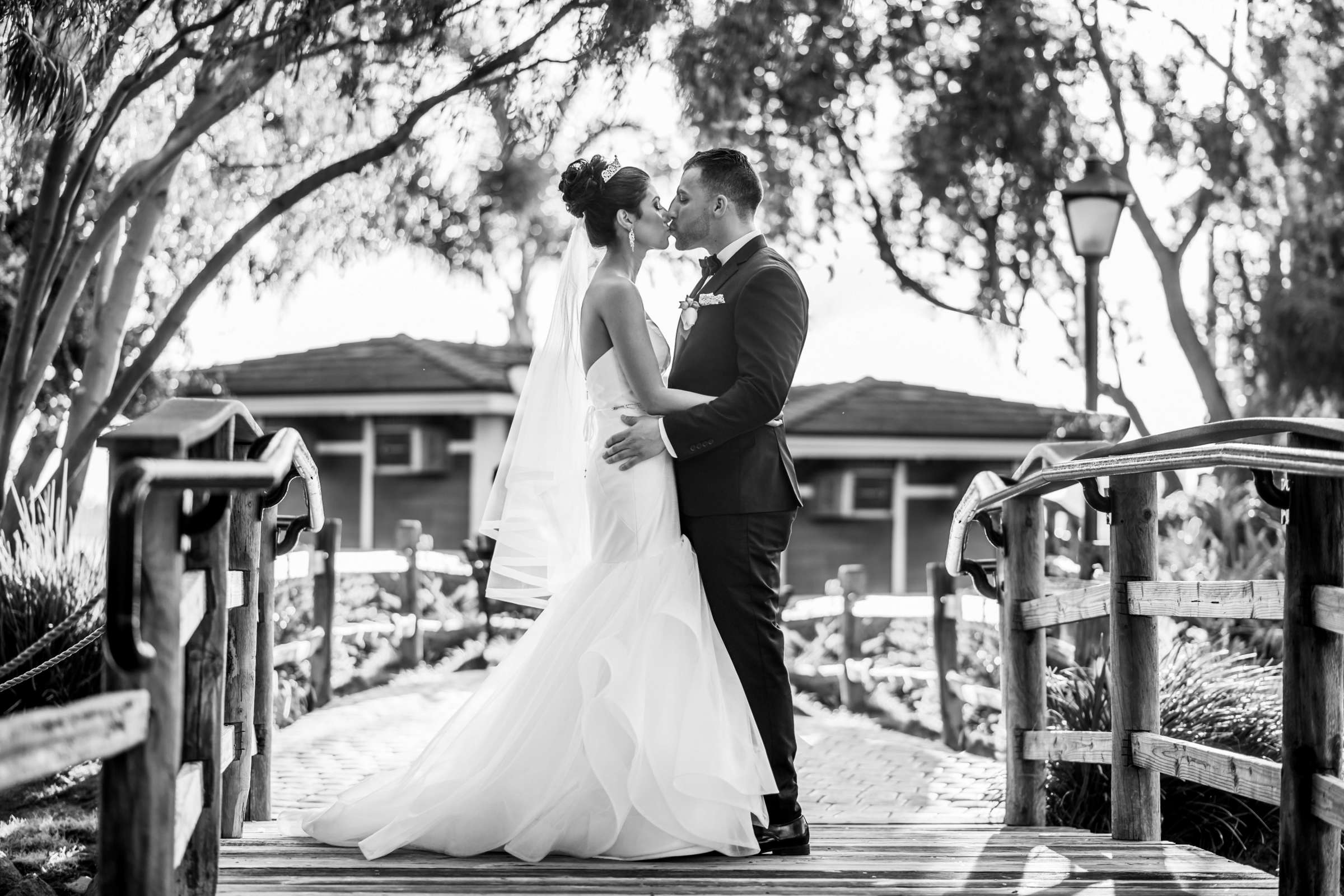 Black and White photo at Manchester Grand Hyatt San Diego Wedding coordinated by Events Plus Style, Farah and Josh Wedding Photo #4 by True Photography