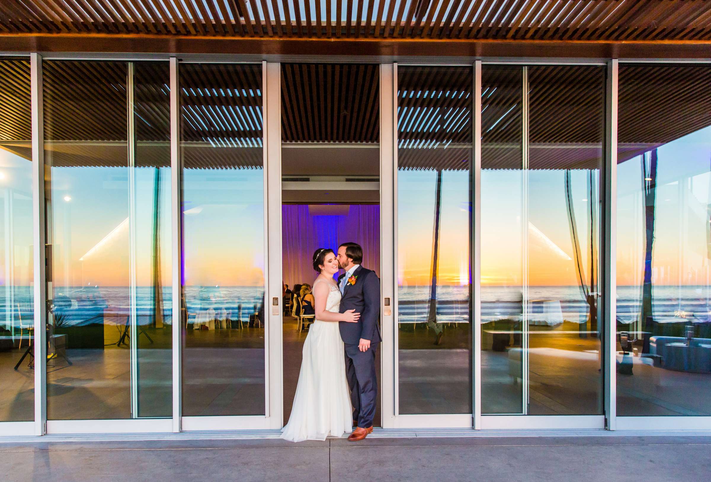 Reflection at Scripps Seaside Forum Wedding coordinated by Aquilone Events, Meg and Adam Wedding Photo #320684 by True Photography