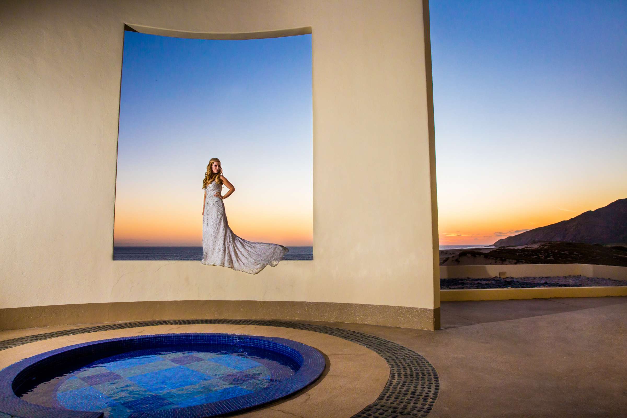 Bride, Sunset at Pueblo Bonito Pacifica Wedding coordinated by Michelle Garibay Events, Brenna and Tim Wedding Photo #24 by True Photography