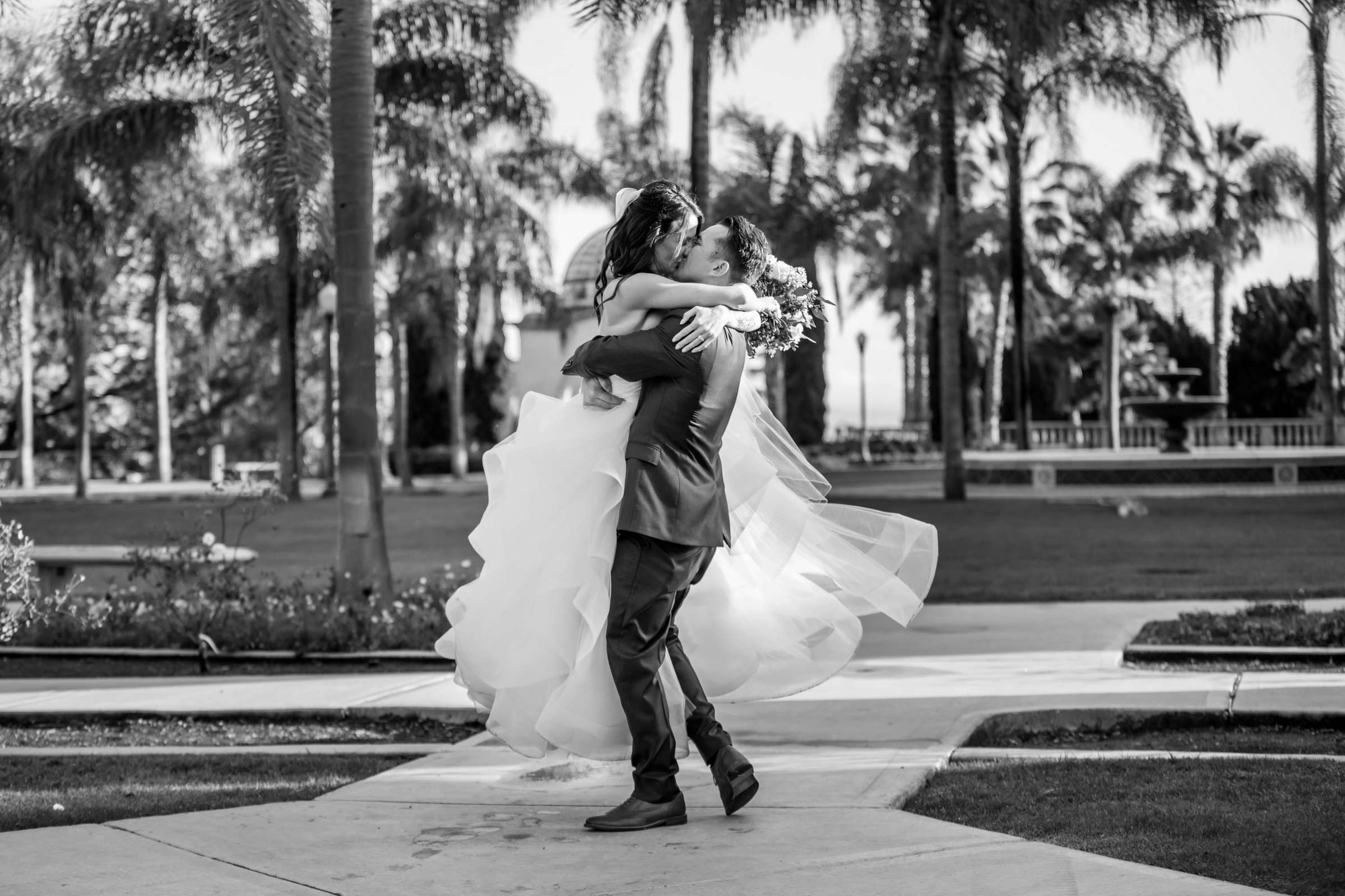Bride and Groom at The Lafayette Hotel San Diego Wedding, Amanda and David Wedding Photo #107 by True Photography