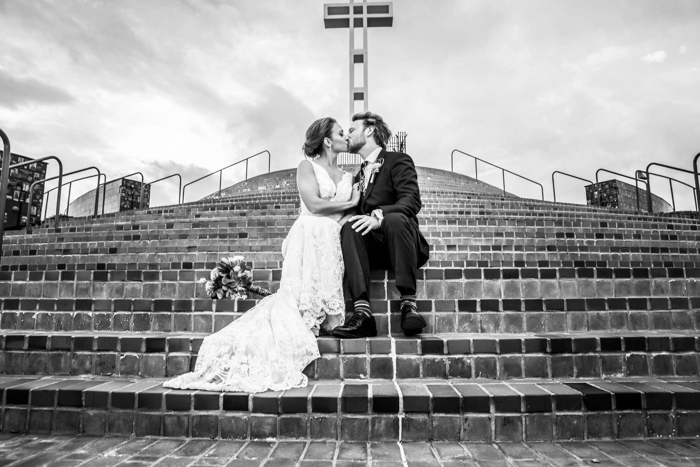 Bride and Groom, Classical moment at Stone Brewing Liberty Station Wedding, Margaret and Christopher Wedding Photo #4 by True Photography