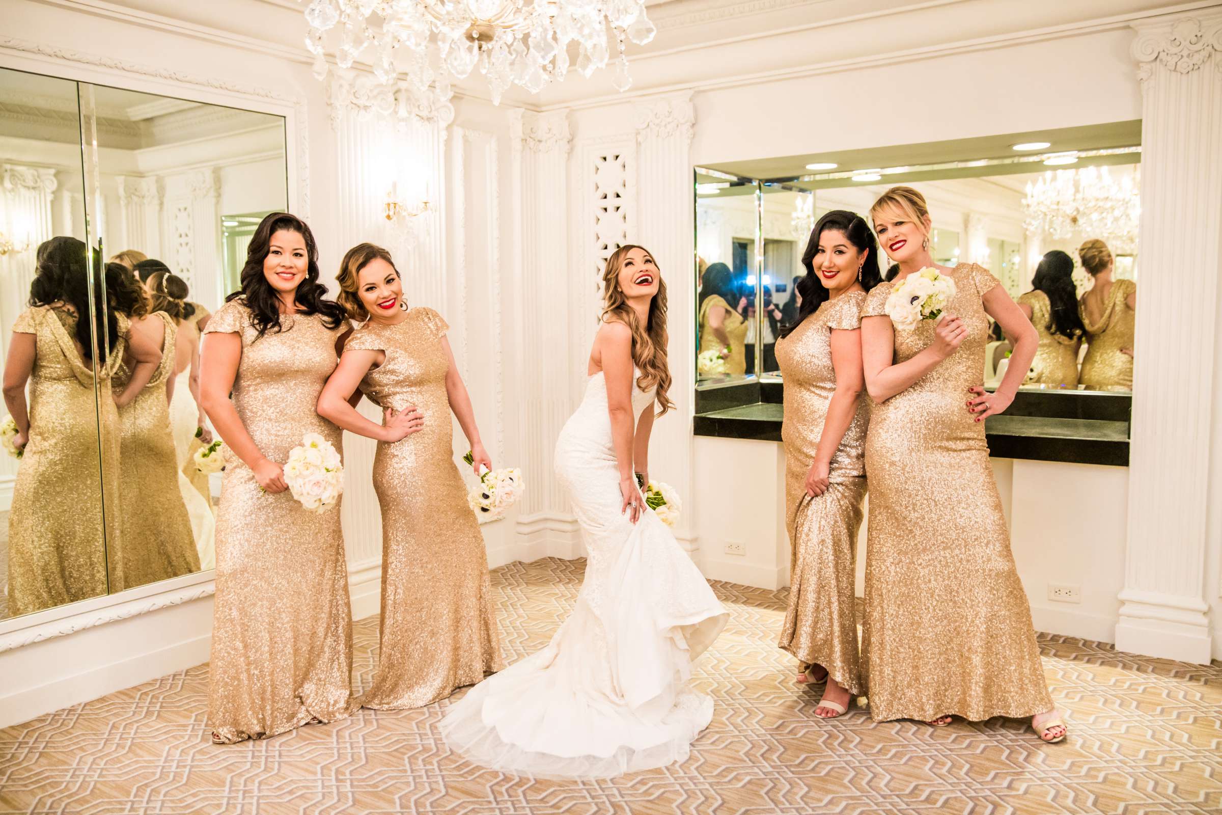 Bridesmaids at US Grant Wedding coordinated by Lavish Weddings, Milene and Sean Wedding Photo #10 by True Photography