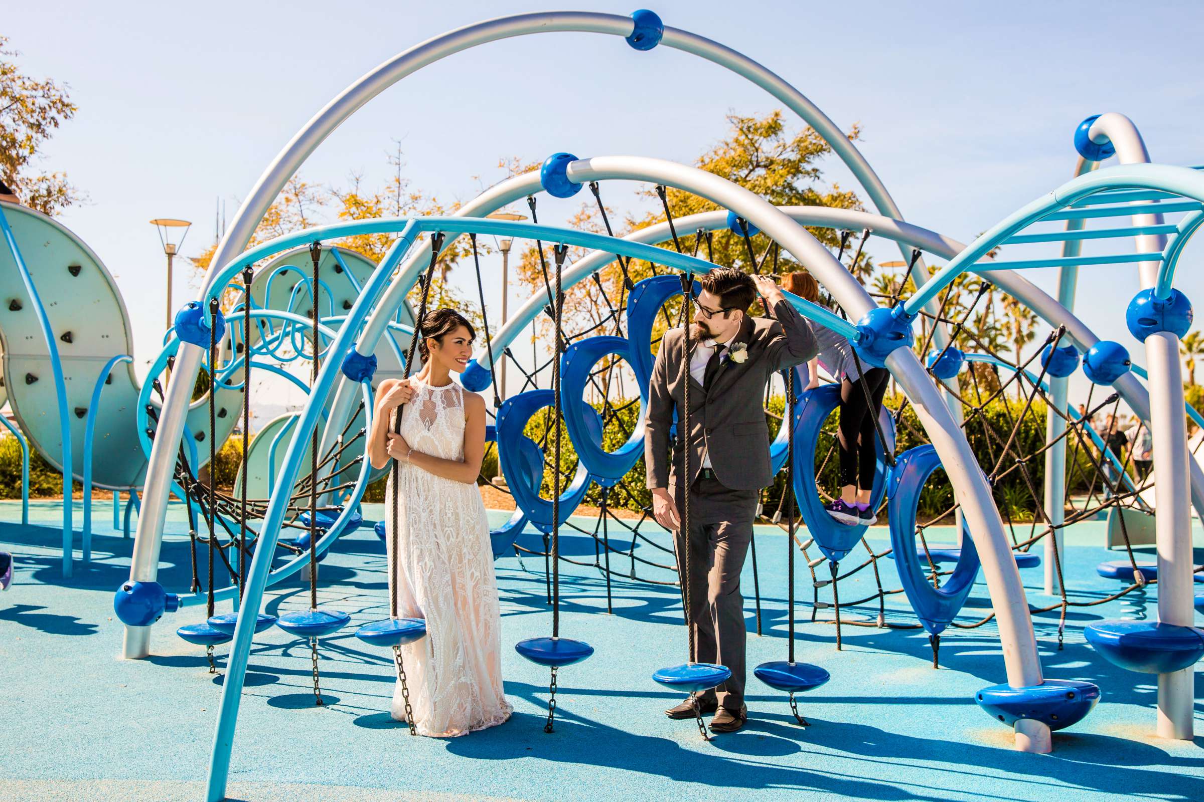 Blue colors, Bride and Groom at San Diego Courthouse Wedding, Jane and Ale Wedding Photo #335553 by True Photography