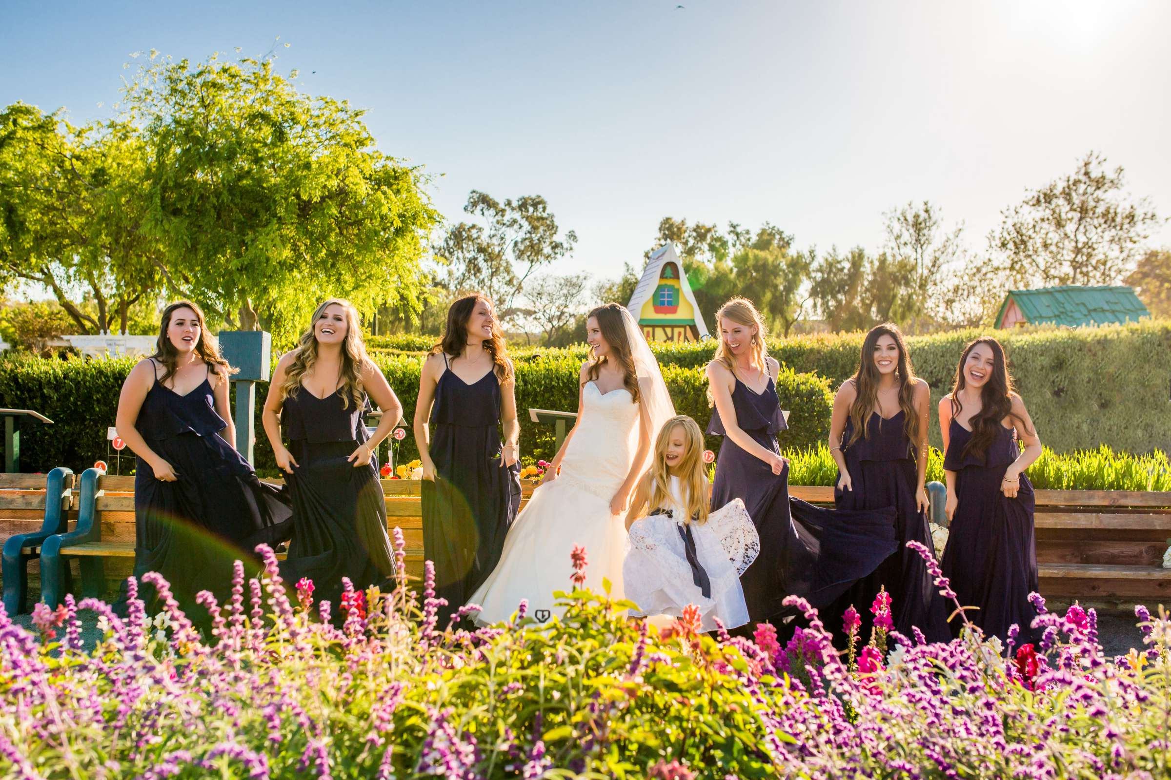Bridesmaids at The Flower Fields at Carlsbad Ranch Wedding coordinated by Events by Jackie Fuhrman, Jenna and Kyle Wedding Photo #6 by True Photography