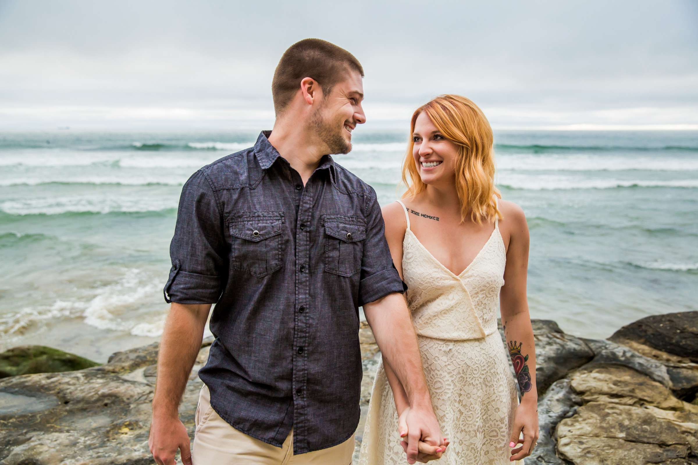 Scripps Seaside Forum Engagement, Caitlin and Tyler Engagement Photo #2 by True Photography
