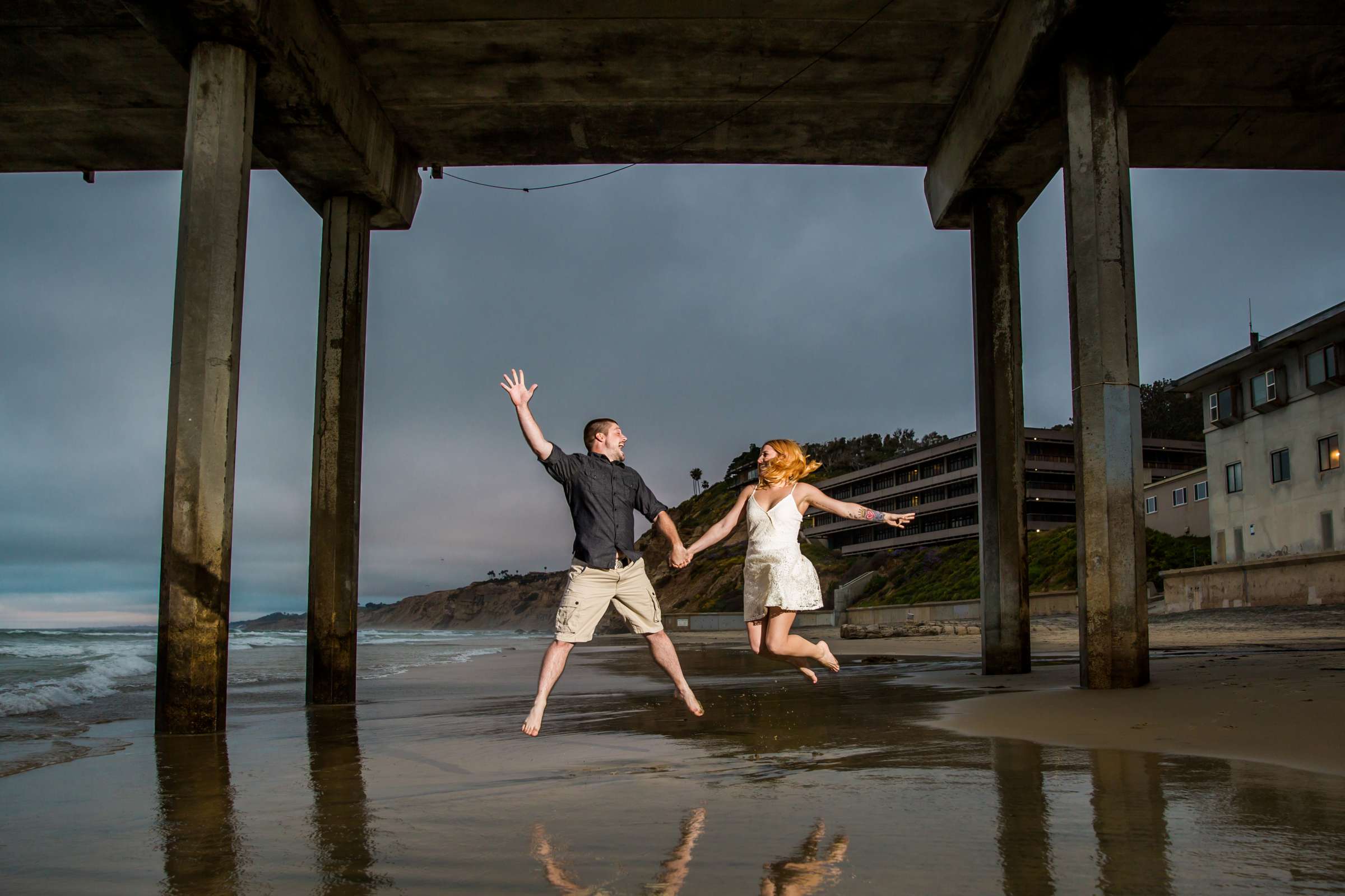 Scripps Seaside Forum Engagement, Caitlin and Tyler Engagement Photo #13 by True Photography