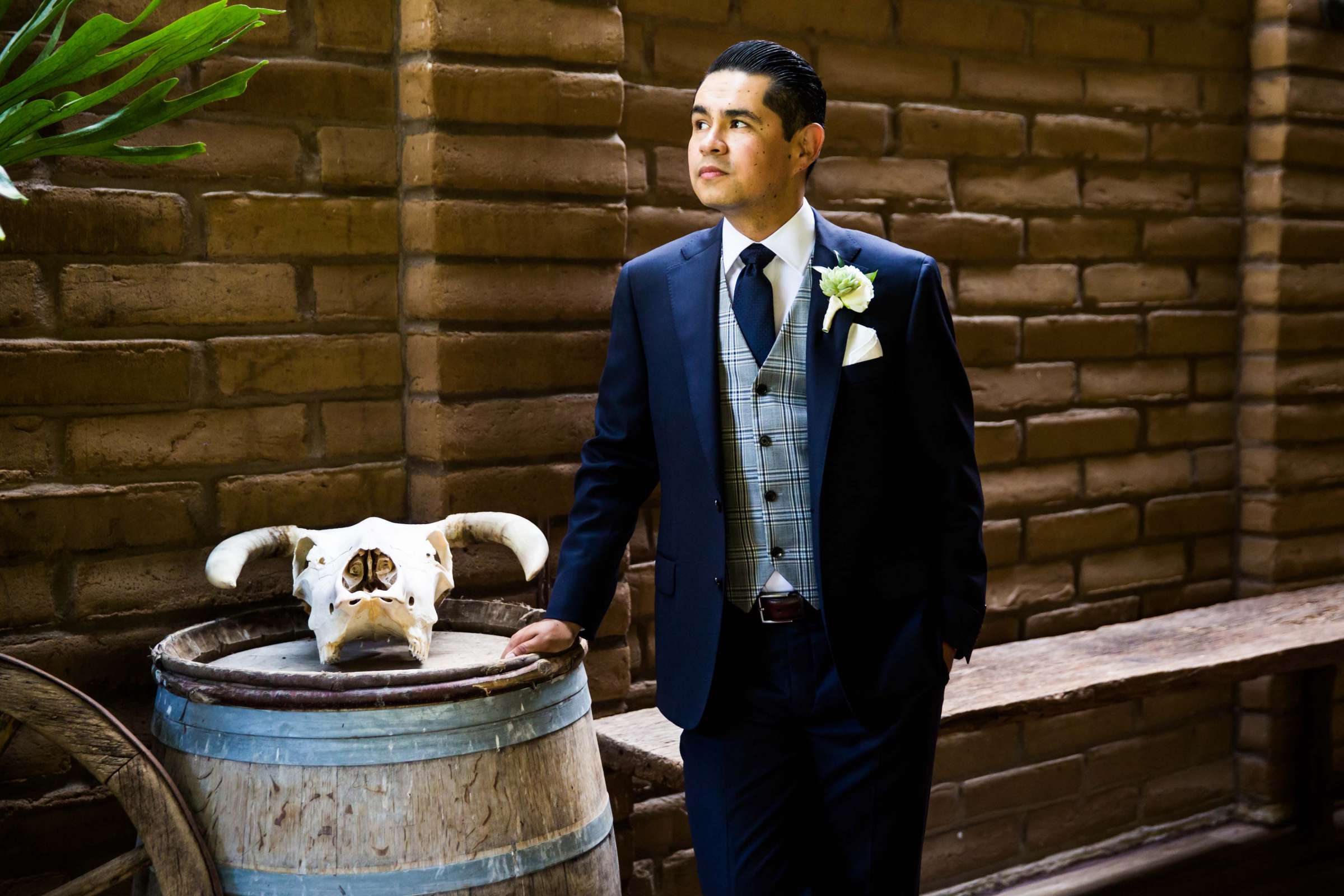 Groom at Condors Nest Ranch Wedding, Jessica and Juan Carlos Wedding Photo #16 by True Photography