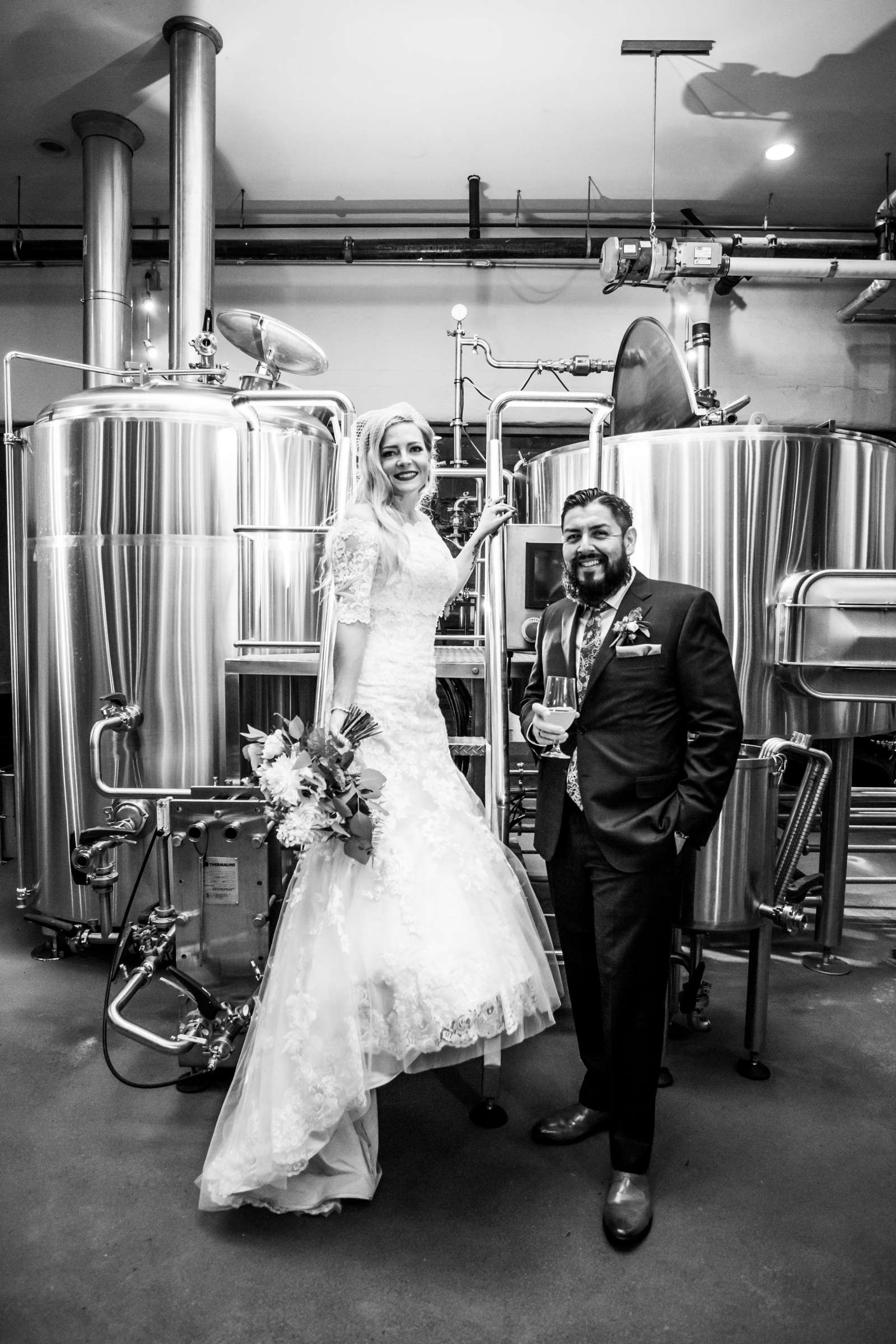 Stone Brewing Liberty Station Wedding coordinated by Willmus Weddings, Christina and Marco Wedding Photo #5 by True Photography