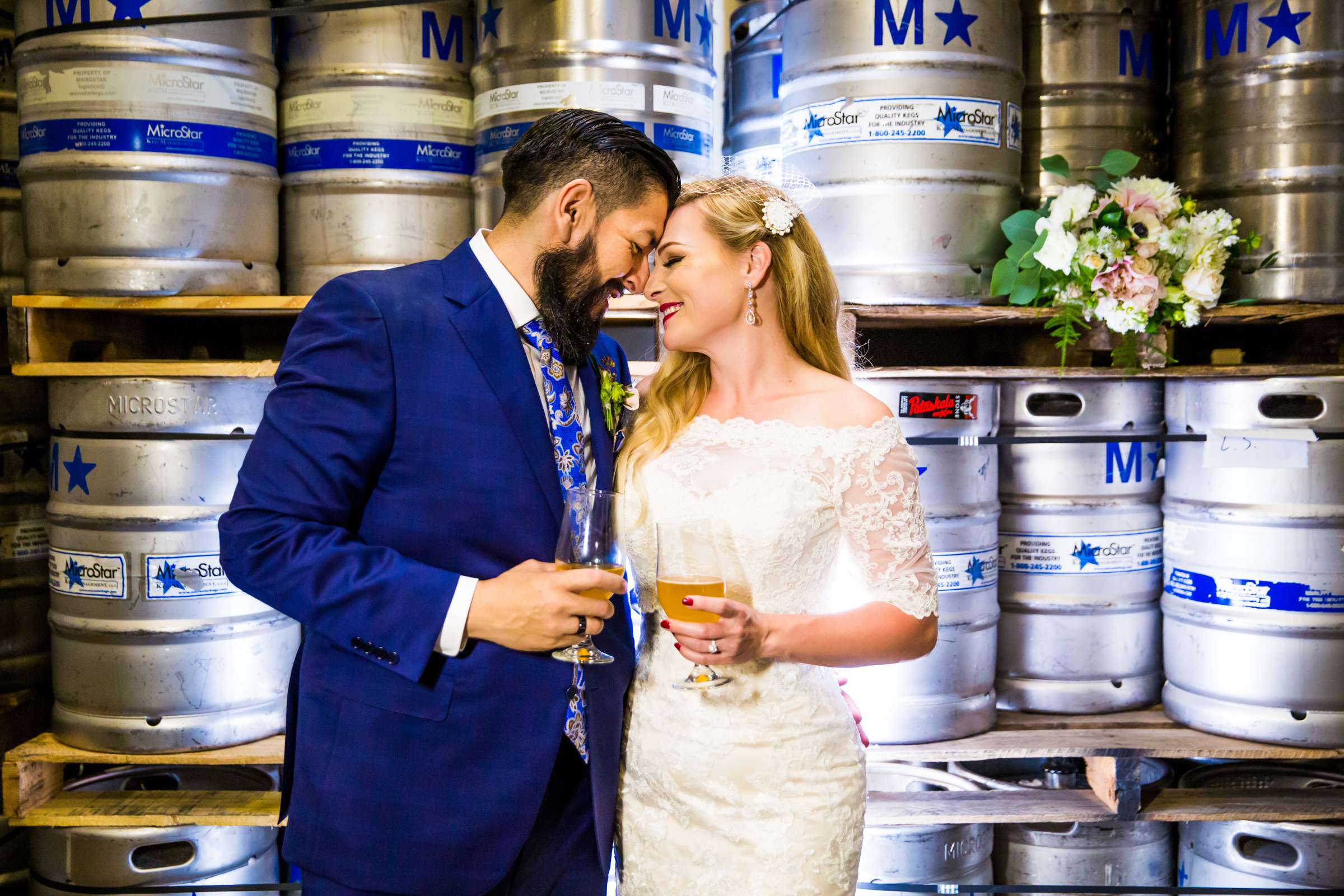 Stone Brewing Liberty Station Wedding coordinated by Willmus Weddings, Christina and Marco Wedding Photo #122 by True Photography