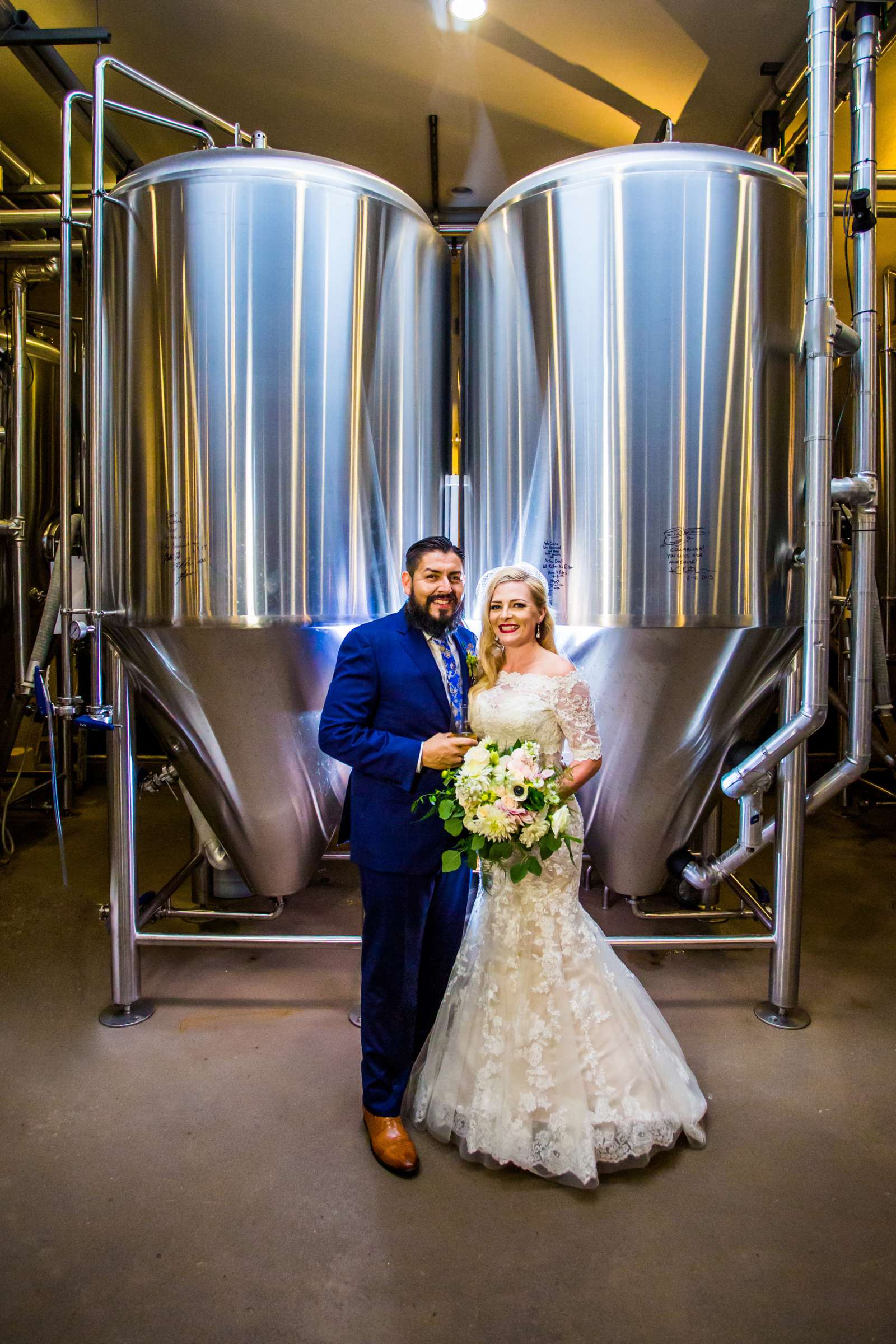 Stone Brewing Liberty Station Wedding coordinated by Willmus Weddings, Christina and Marco Wedding Photo #127 by True Photography