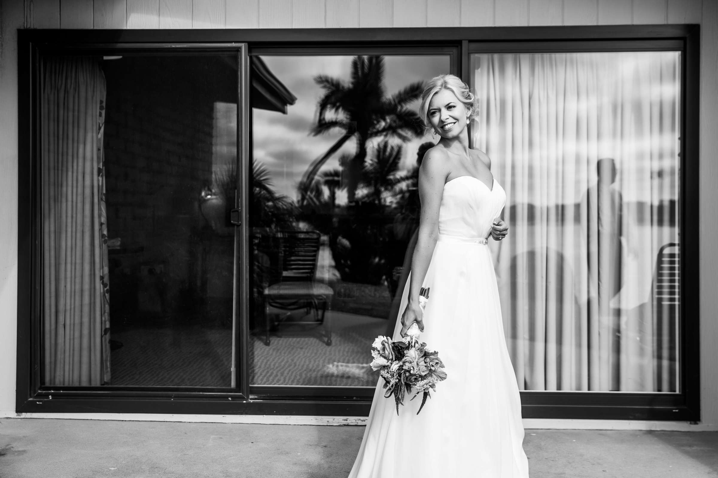 Black and White photo at Bahia Hotel Wedding coordinated by Breezy Day Weddings, Jennifer and Charlie Wedding Photo #7 by True Photography