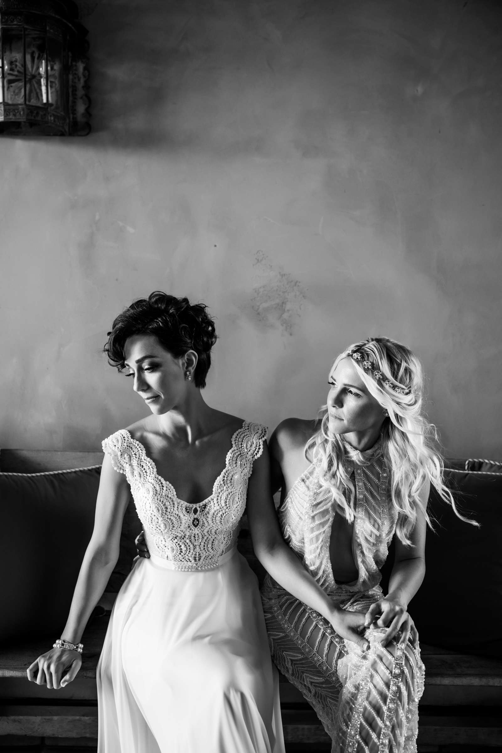 Black and White photo at Rancho Valencia Wedding coordinated by Thomas Bui Lifestyle, Kerstin and Lottie Wedding Photo #10 by True Photography