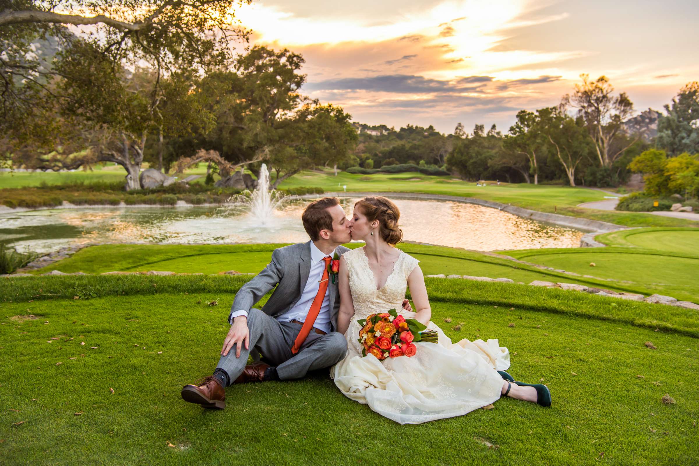 Golf Course, Sunset at Mt Woodson Castle Wedding, Robin and Stevie Wedding Photo #412190 by True Photography