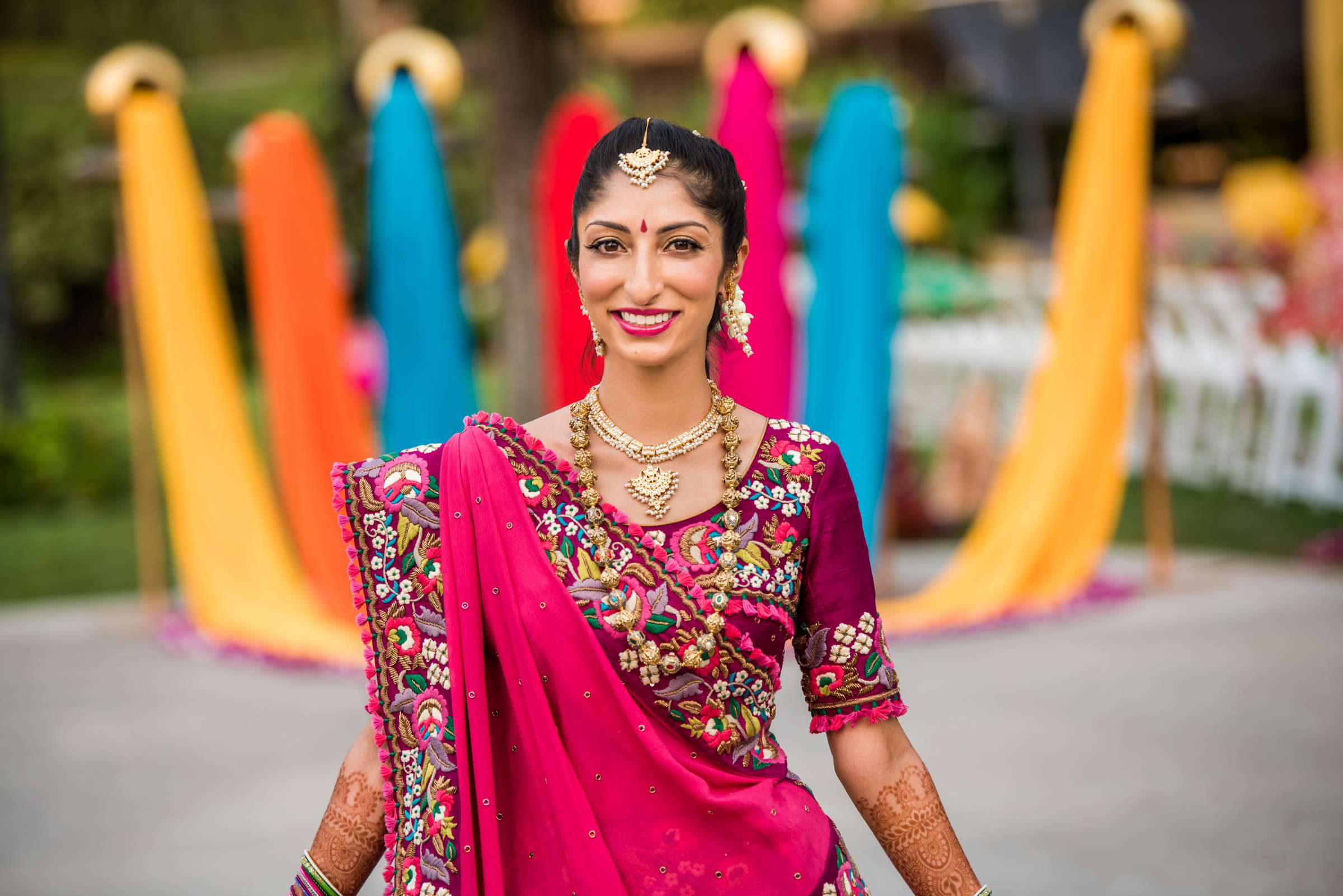 Bride at Private Residence Wedding coordinated by Kathy Burk, Amee and Kunal Wedding Photo #44 by True Photography