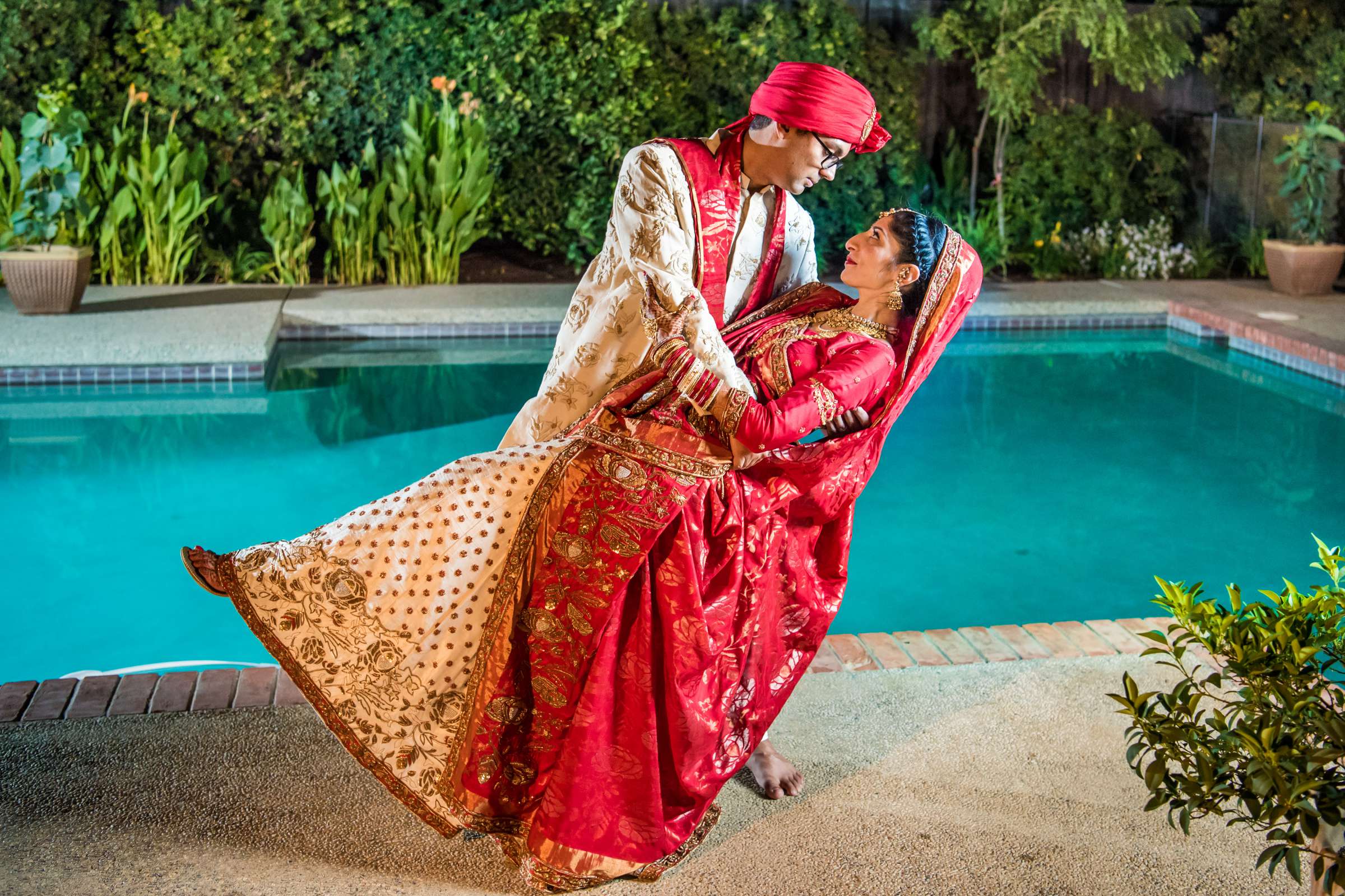 Night Shot at Private Residence Wedding coordinated by Kathy Burk, Amee and Kunal Wedding Photo #116 by True Photography