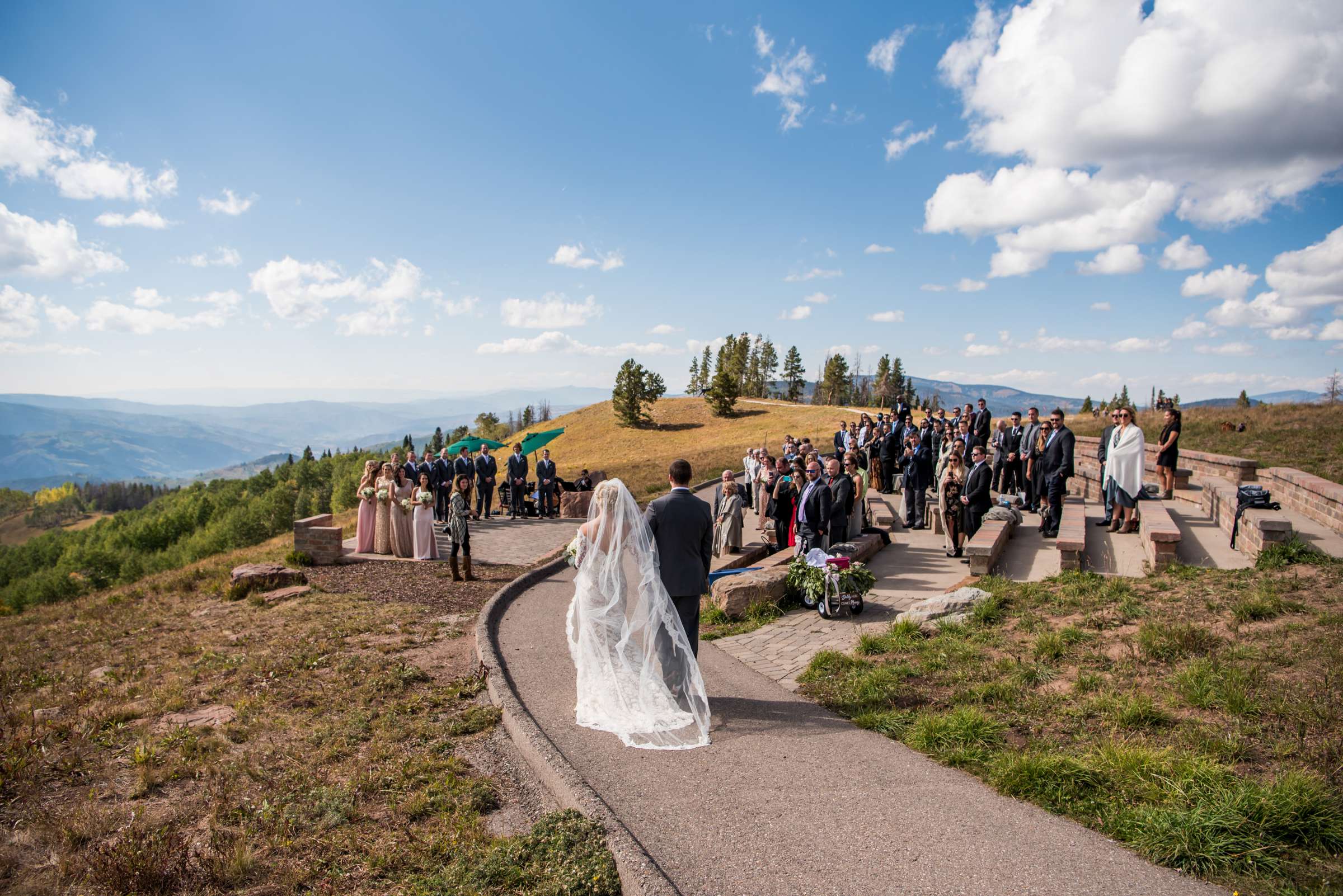 Ceremony at The Vail Wedding Deck Wedding coordinated by Carolyn Moorman, Heidi and Justin Wedding Photo #60 by True Photography