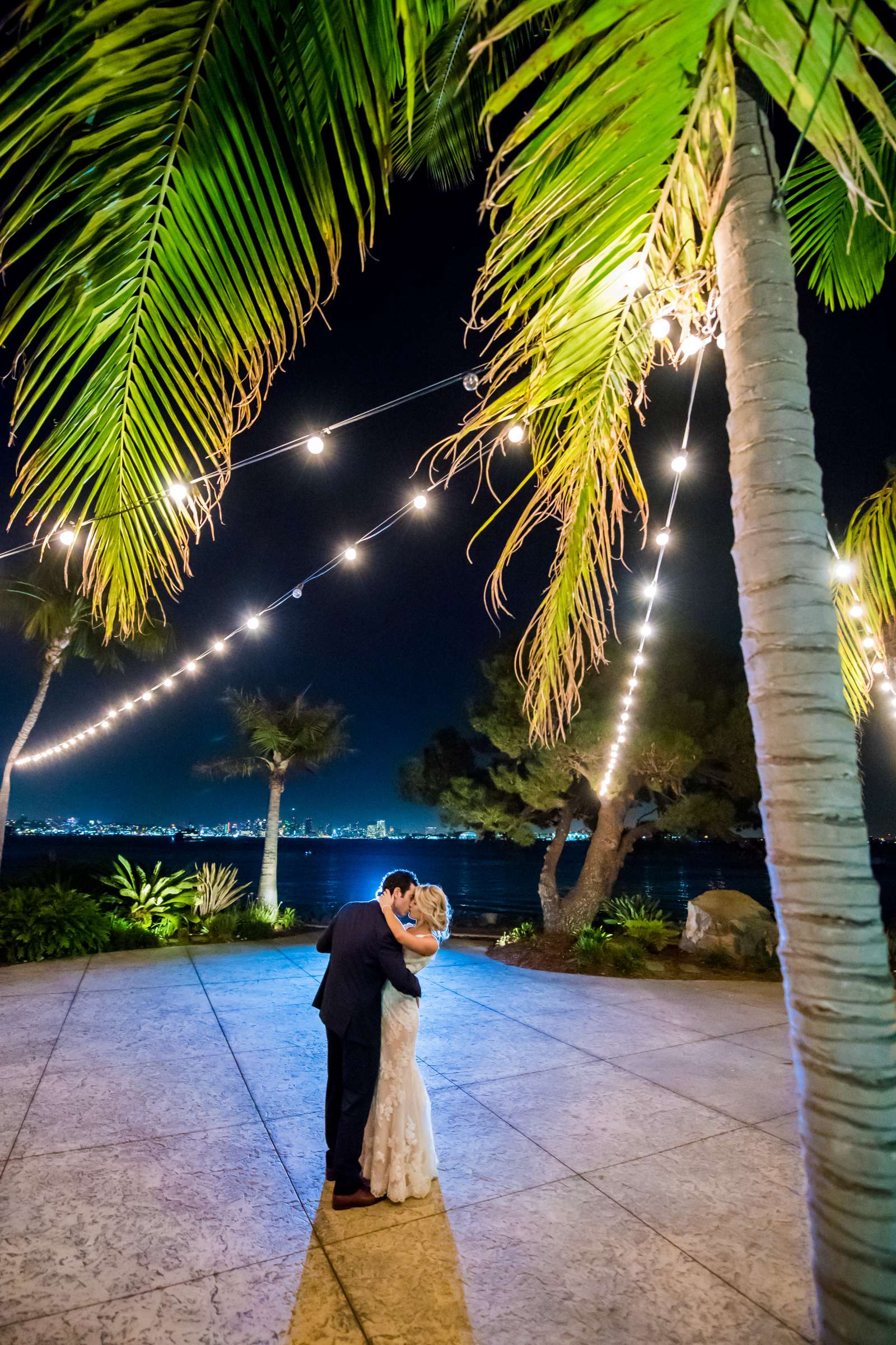Night Shot at Humphrey's Half Moon Inn Wedding coordinated by Joyous Events - Wedding Management, Stephanie and Jay Wedding Photo #5 by True Photography