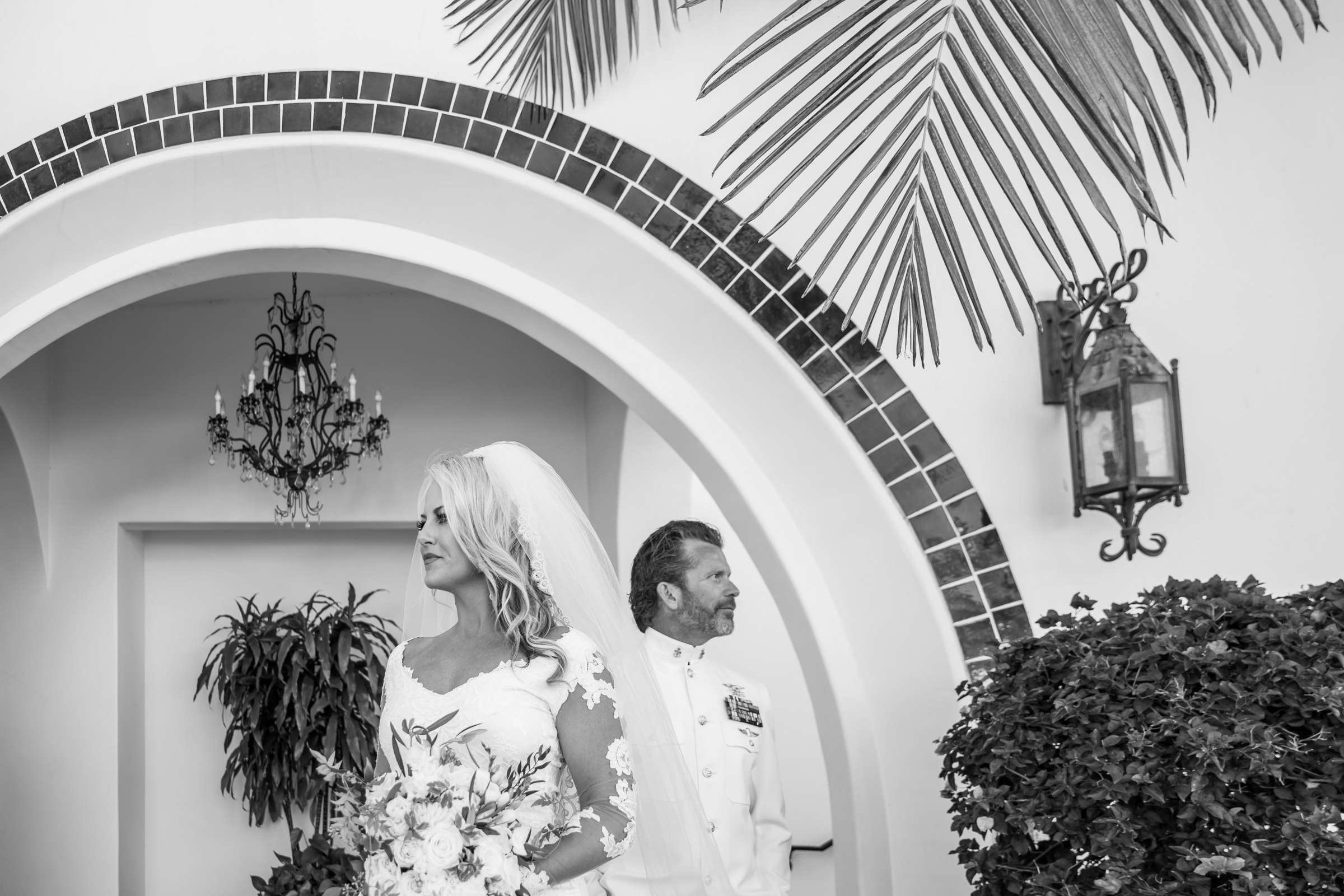 Black and White photo, Stylized Portrait at Omni La Costa Resort & Spa Wedding coordinated by Holly Kalkin Weddings, Jeannie and Steve Wedding Photo #427179 by True Photography