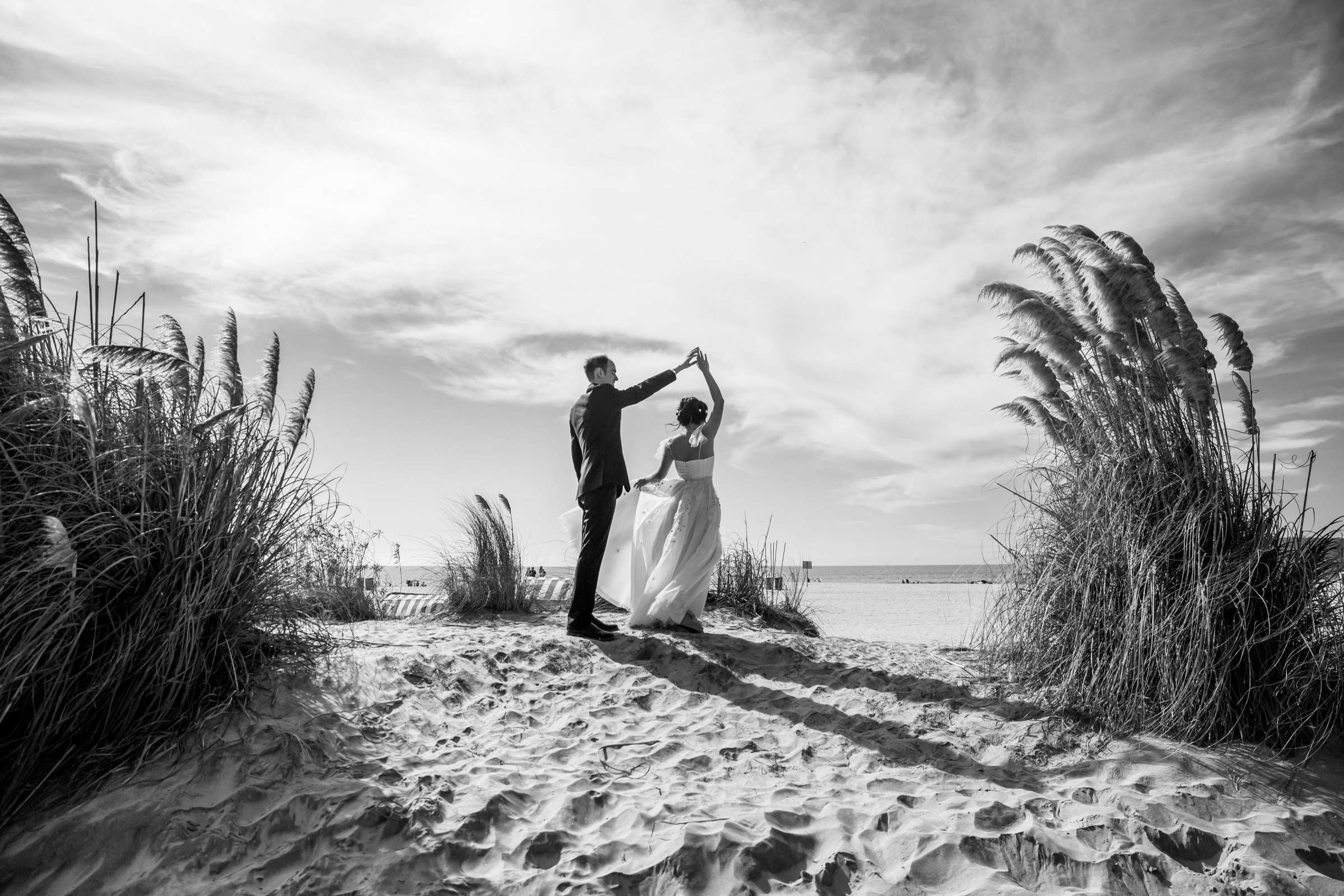 Black and White photo at Bali Hai Wedding, Linh and Ryan Wedding Photo #63 by True Photography