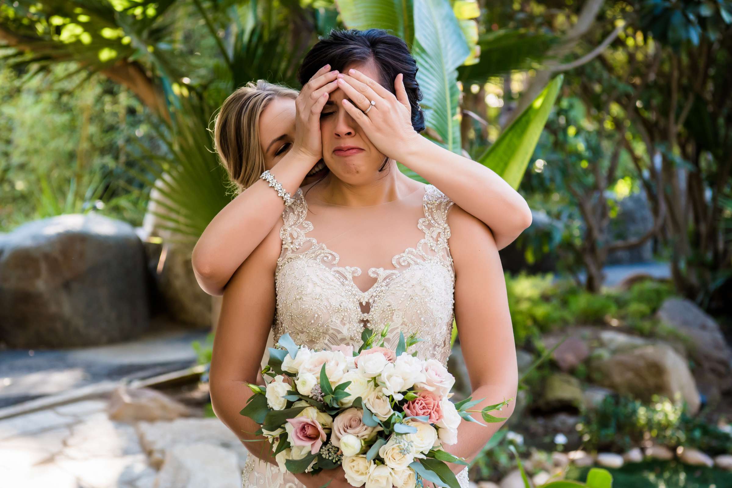 Emotional moment at Botanica the Venue Wedding coordinated by Sweet Blossom Weddings, Carlie and Lauren Wedding Photo #436890 by True Photography