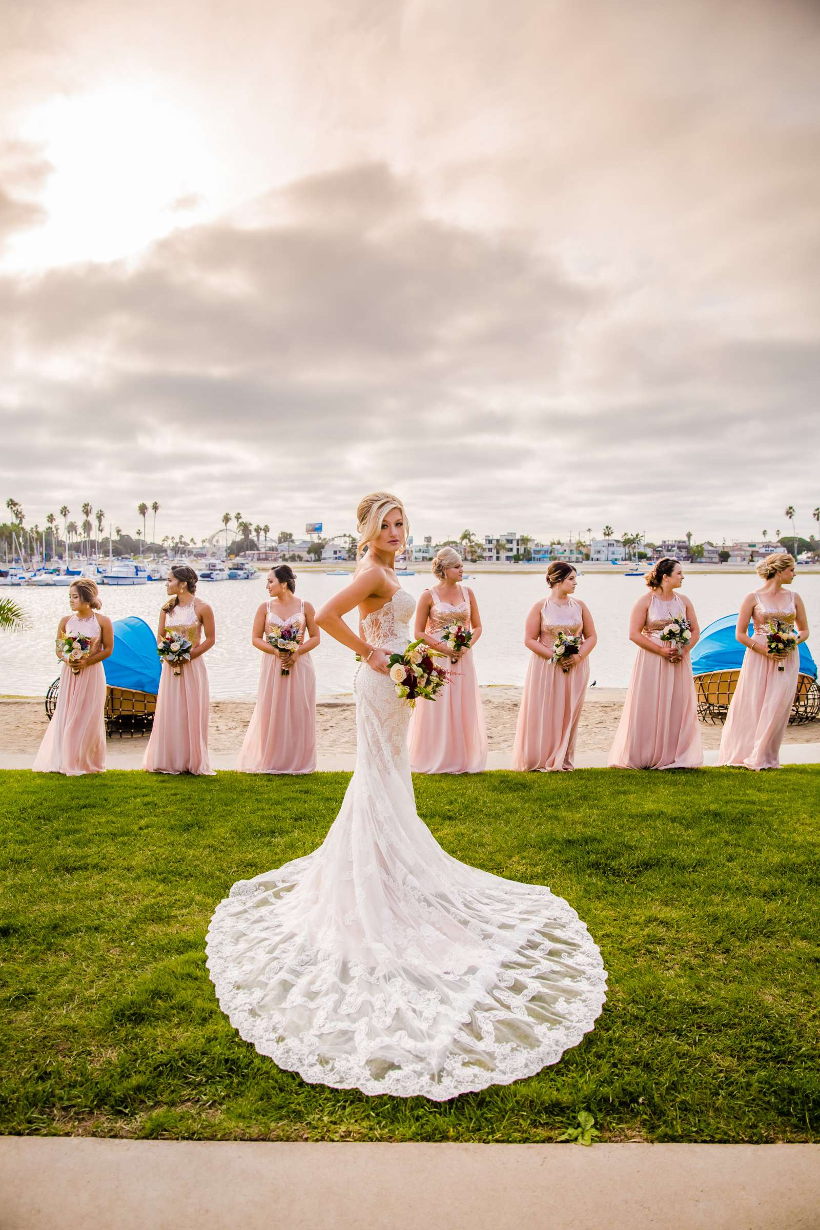 Bridesmaids at Bahia Hotel Wedding, Chelsea and William Wedding Photo #10 by True Photography
