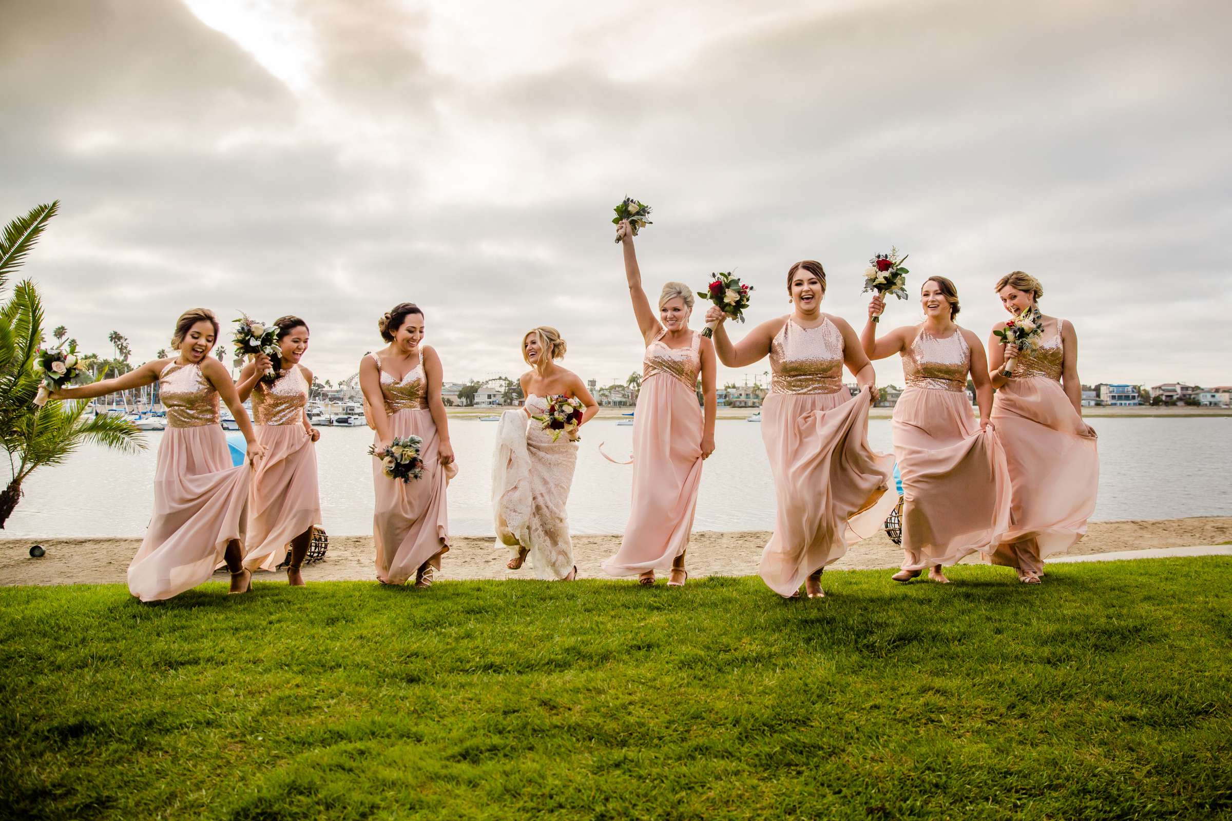 Bridesmaids at Bahia Hotel Wedding, Chelsea and William Wedding Photo #84 by True Photography