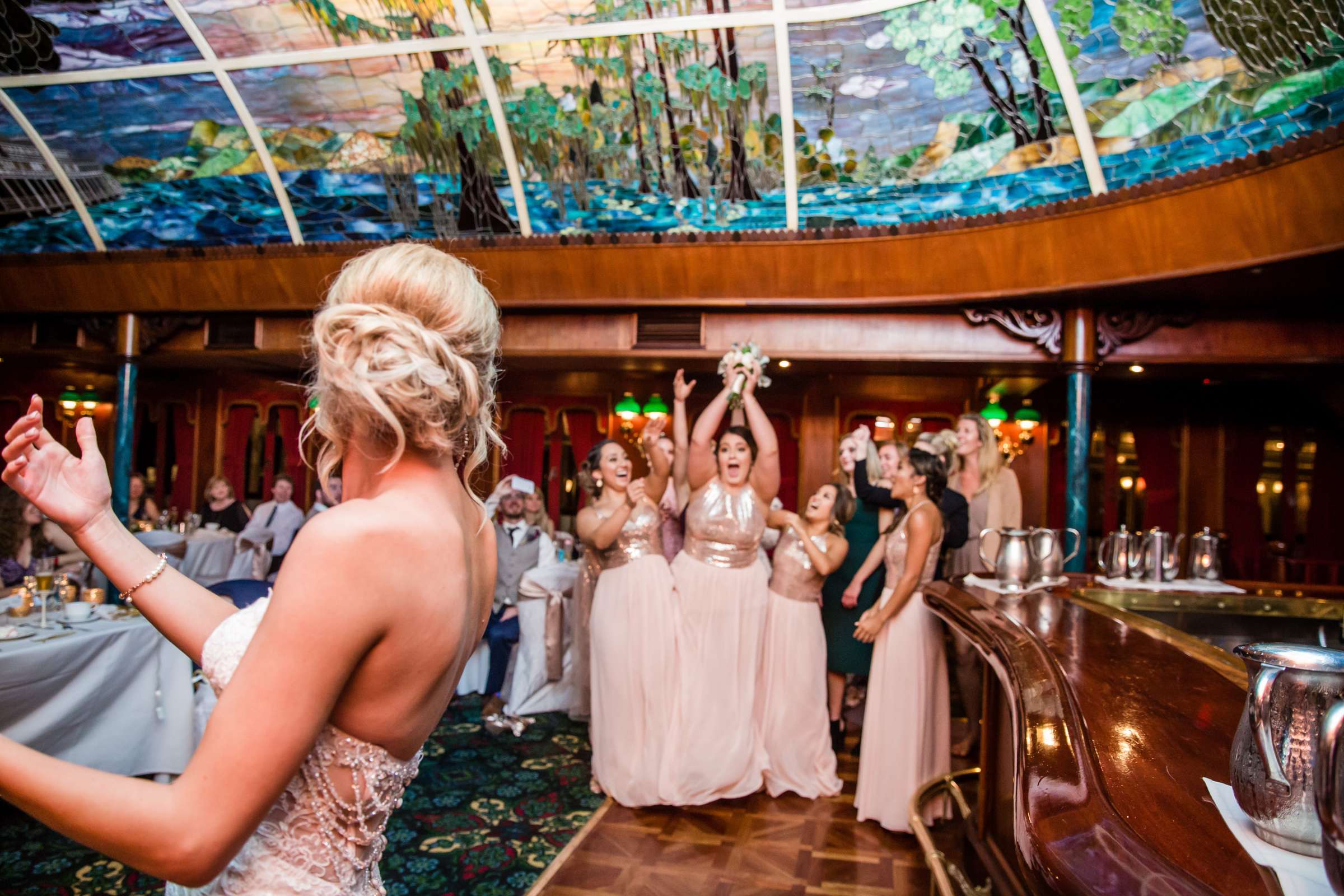Bouquet and Garter Toss at Bahia Hotel Wedding, Chelsea and William Wedding Photo #117 by True Photography
