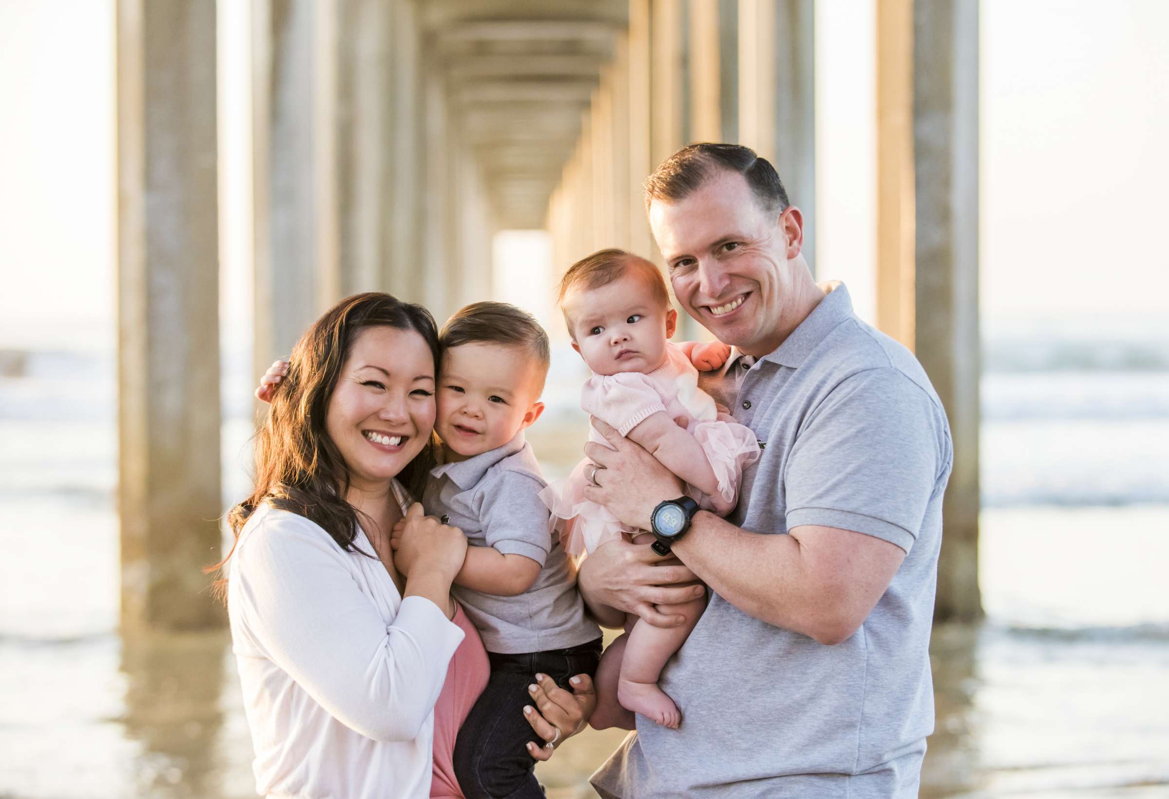 Scripps Seaside Forum Family Portraits, Kana and Laurence Family Photo #1 by True Photography