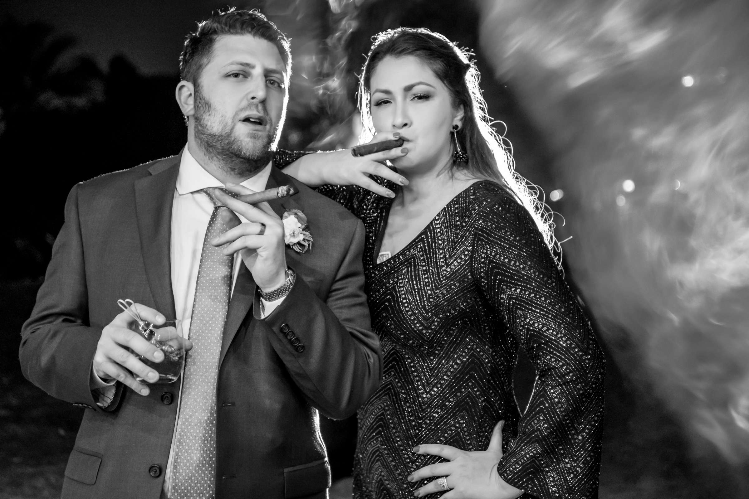 Cigars at Rancho Valencia Wedding coordinated by Creative Affairs Inc, Madison and Bj Wedding Photo #34 by True Photography