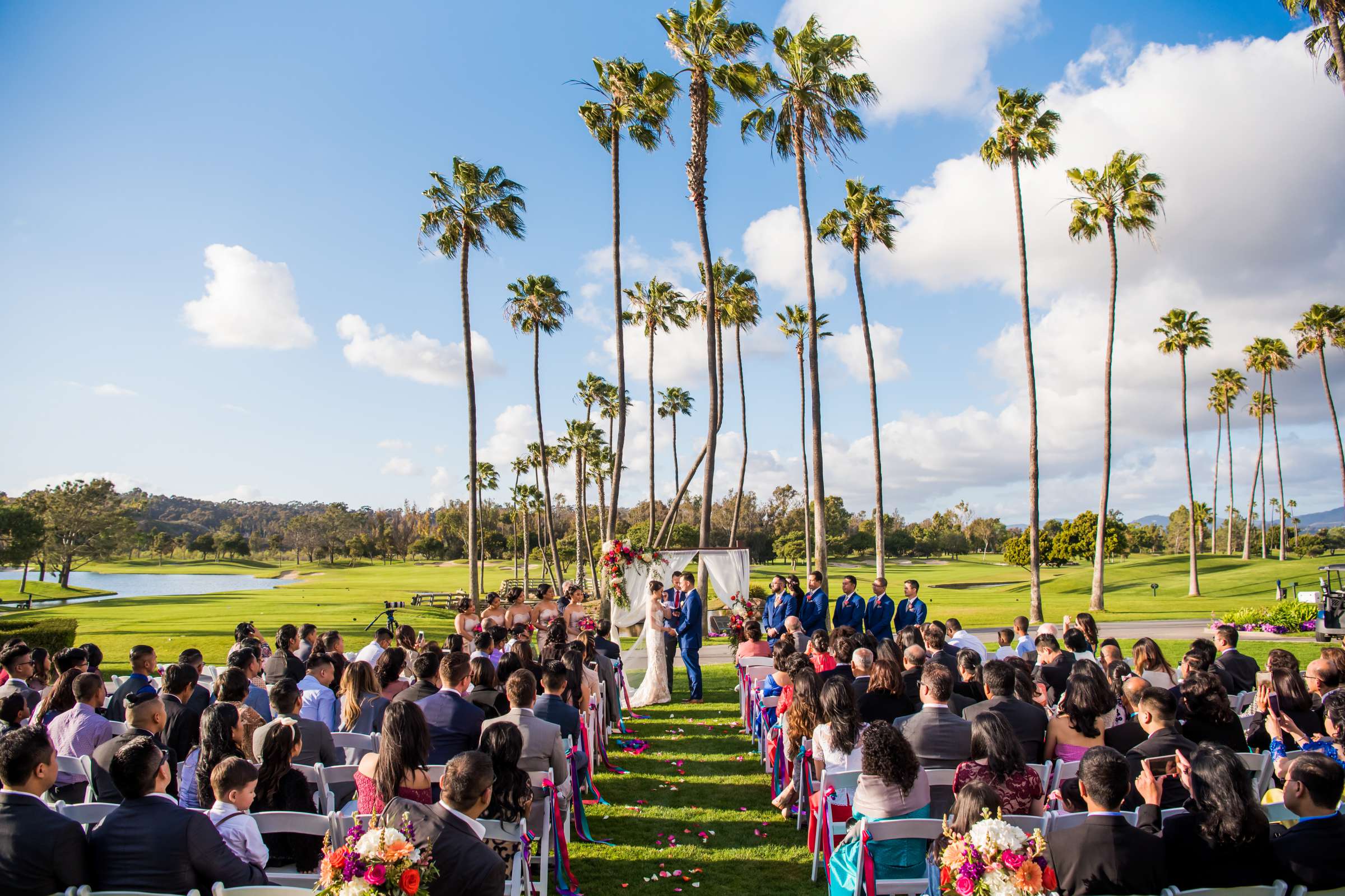 Ceremony at Fairbanks Ranch Country Club Wedding coordinated by Lavish Weddings, Monawan and Jason Wedding Photo #92 by True Photography