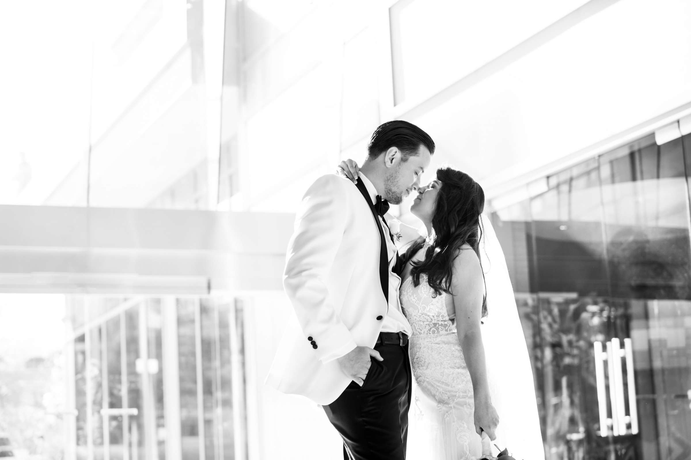 Black and White photo at The Ultimate Skybox Wedding, Daniela and Joshua Wedding Photo #457115 by True Photography