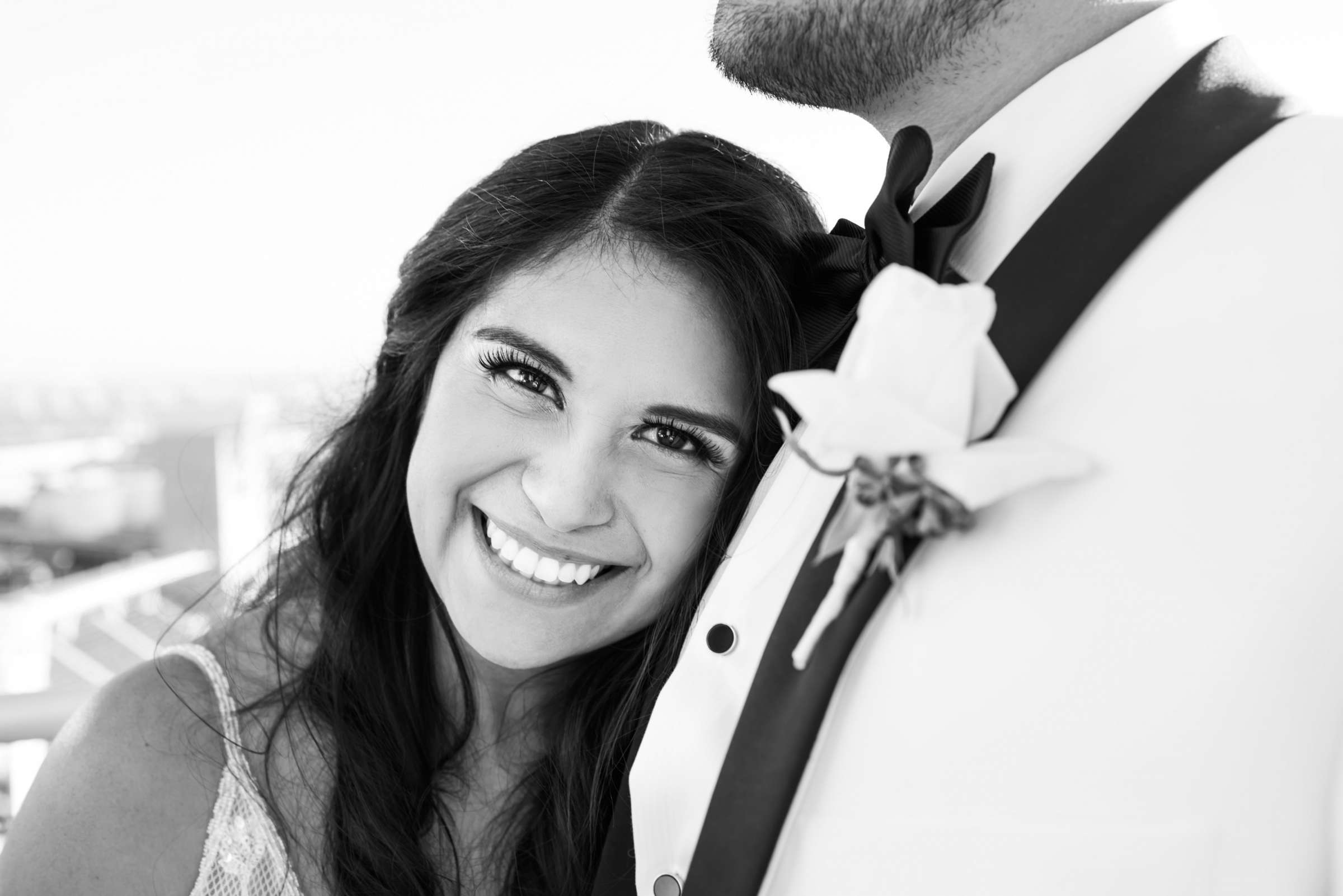 Black and White photo at The Ultimate Skybox Wedding, Daniela and Joshua Wedding Photo #457125 by True Photography