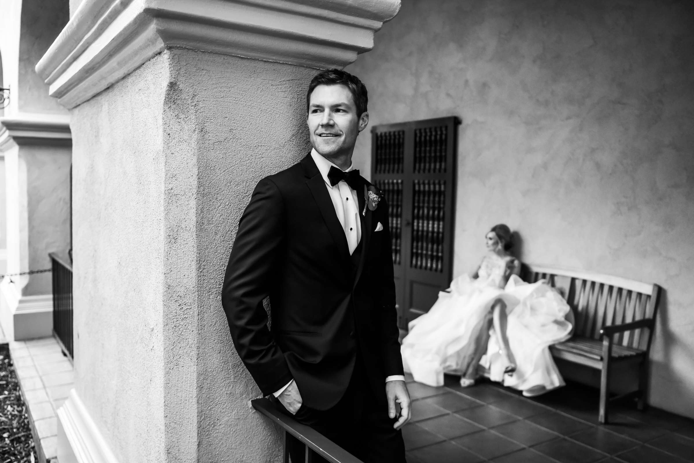 Black and White photo at The Prado Wedding, Katie and Michael Wedding Photo #7 by True Photography