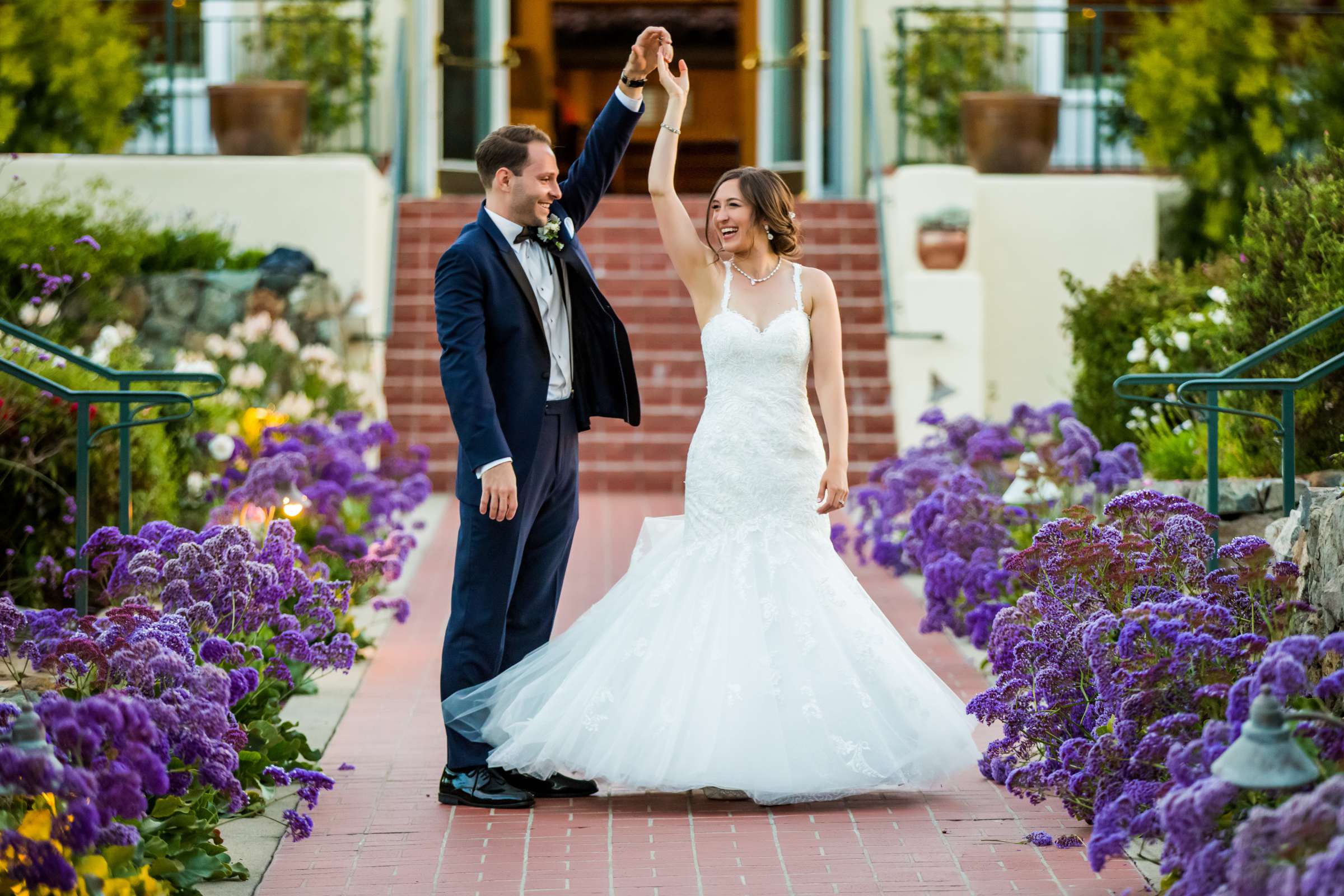 Bride and Groom at The Inn at Rancho Santa Fe Wedding coordinated by CZ Events, Tania and Kyle Wedding Photo #1 by True Photography