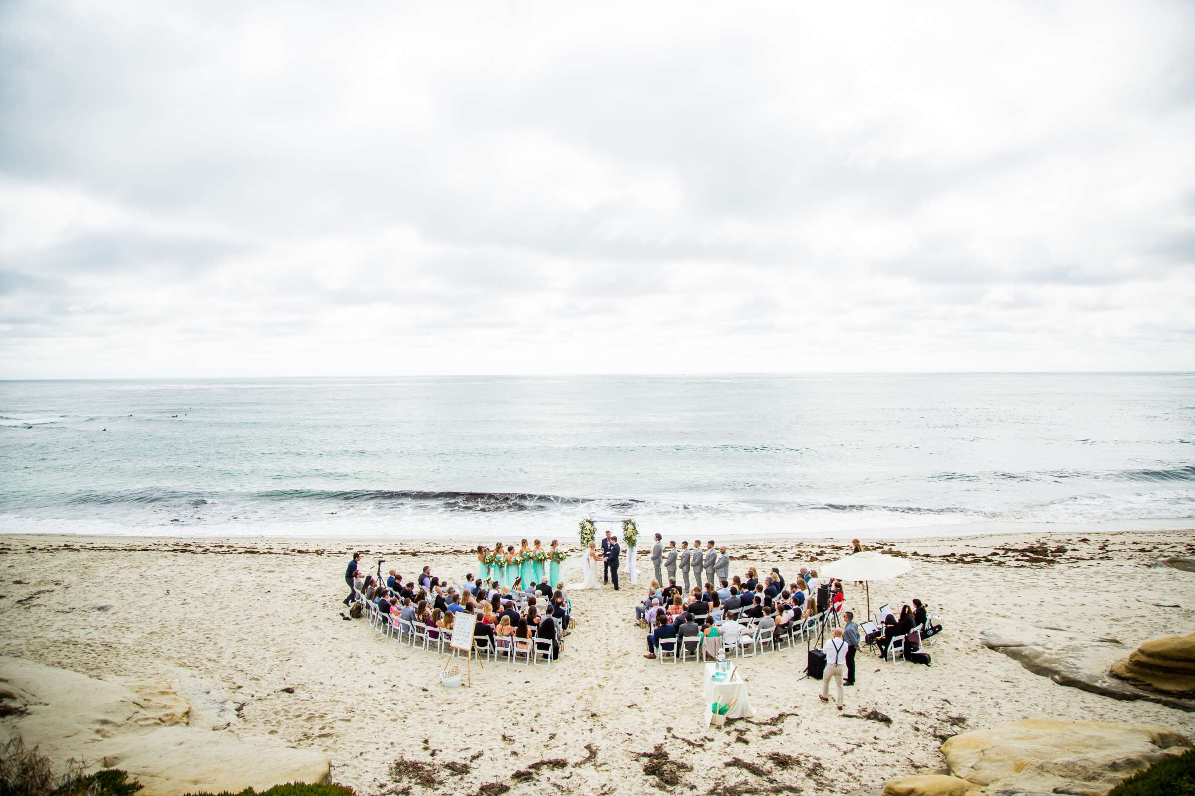Ceremony at La Jolla Cove Rooftop Wedding, Kristen and Anthony Wedding Photo #66 by True Photography