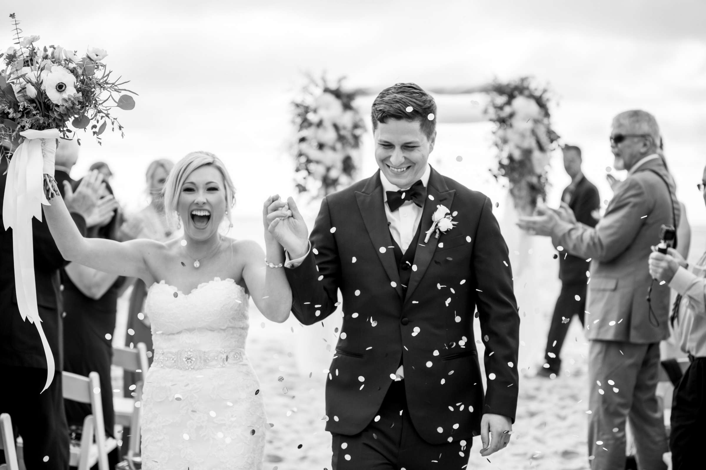 Candid moment at La Jolla Cove Suites Wedding, Kristen and Anthony Wedding Photo #76 by True Photography