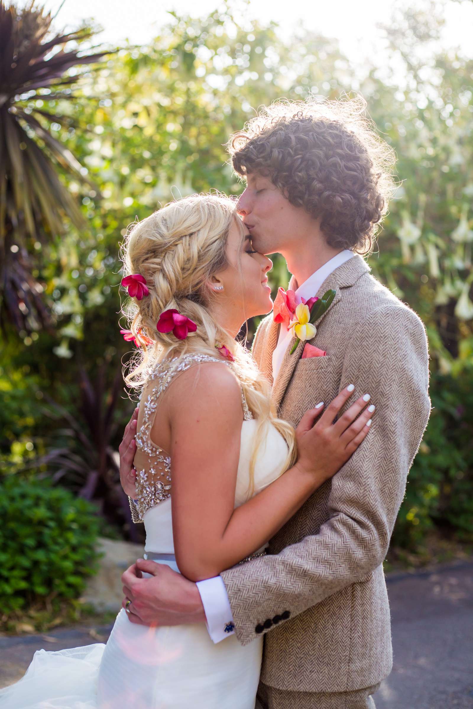 Bride and Groom at San Diego Botanic Garden Wedding, Michelle and Cameron Wedding Photo #12 by True Photography