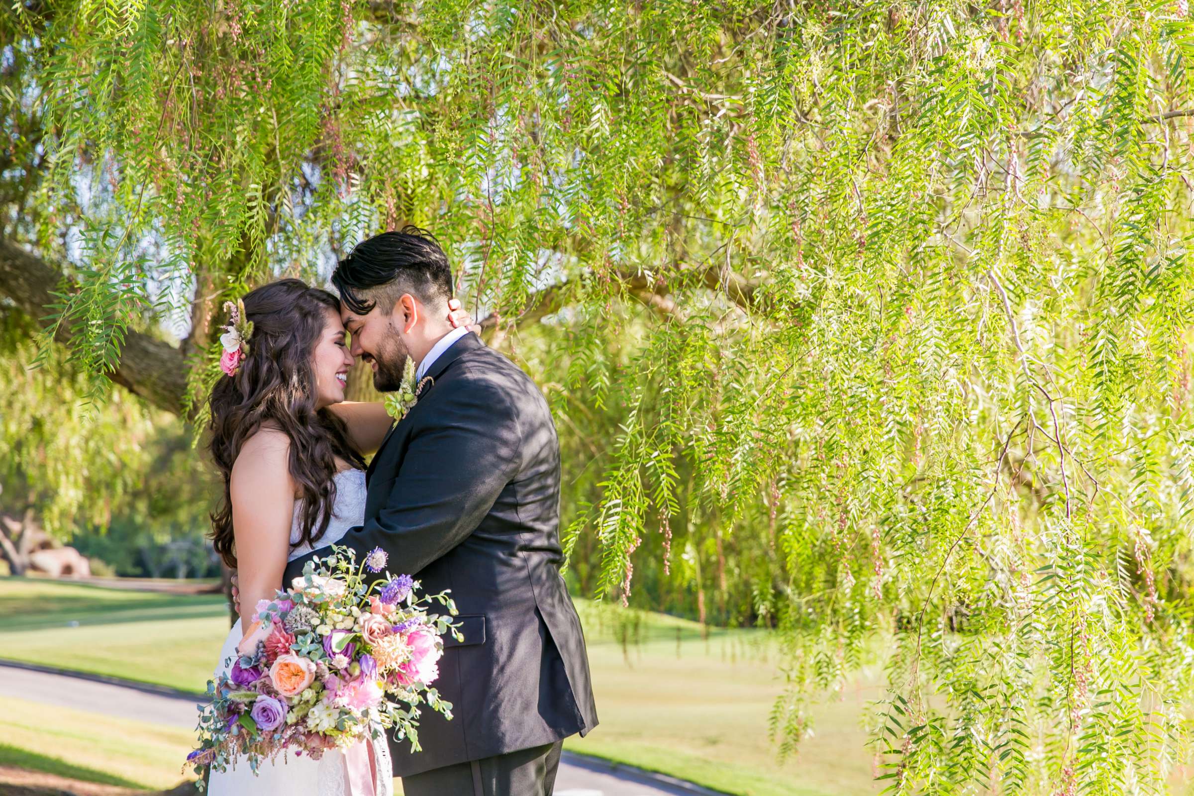 Bride and Groom at Twin Oaks Golf Course Wedding, Claudia and Dennis Wedding Photo #93 by True Photography